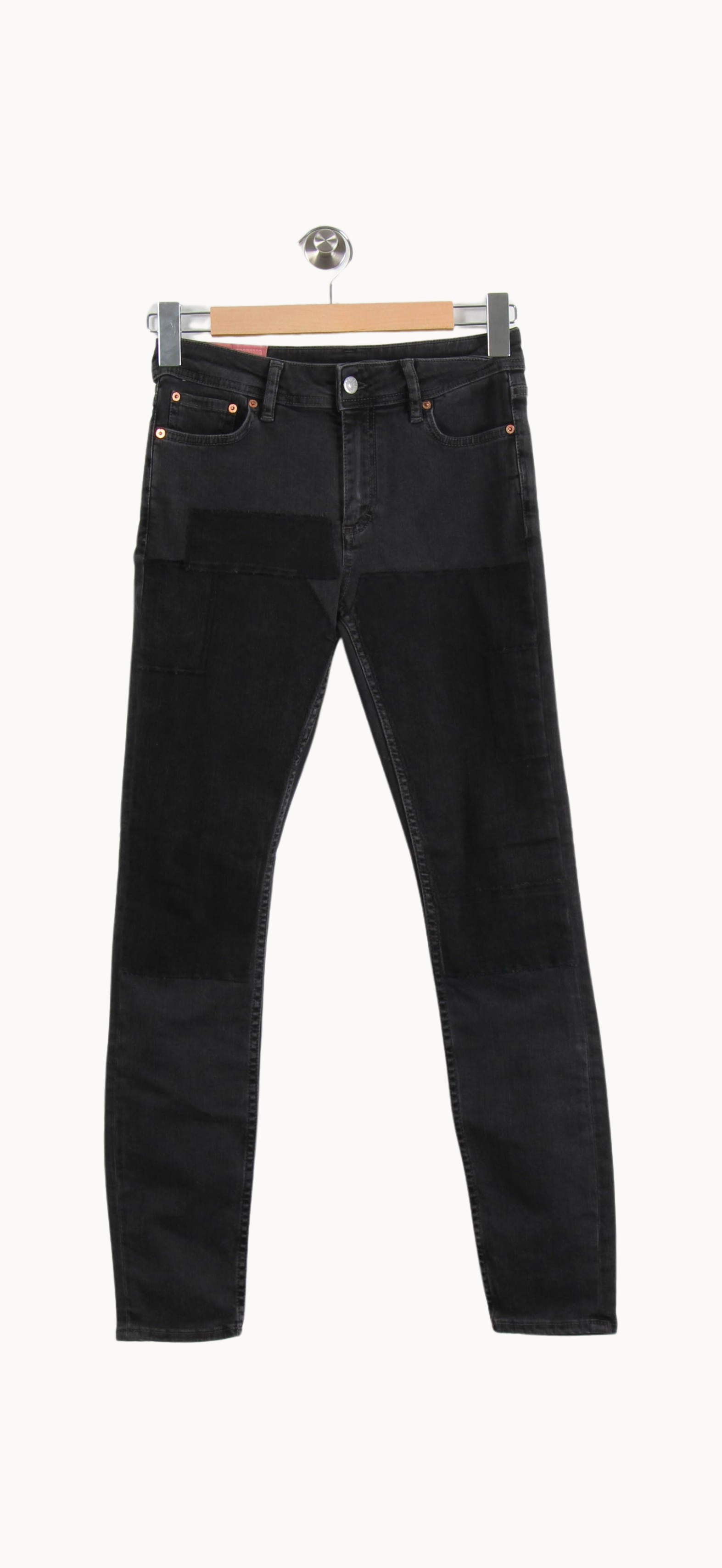 Cropped slim jeans with studs ACNE STUDIOS - Seconde Main Grey