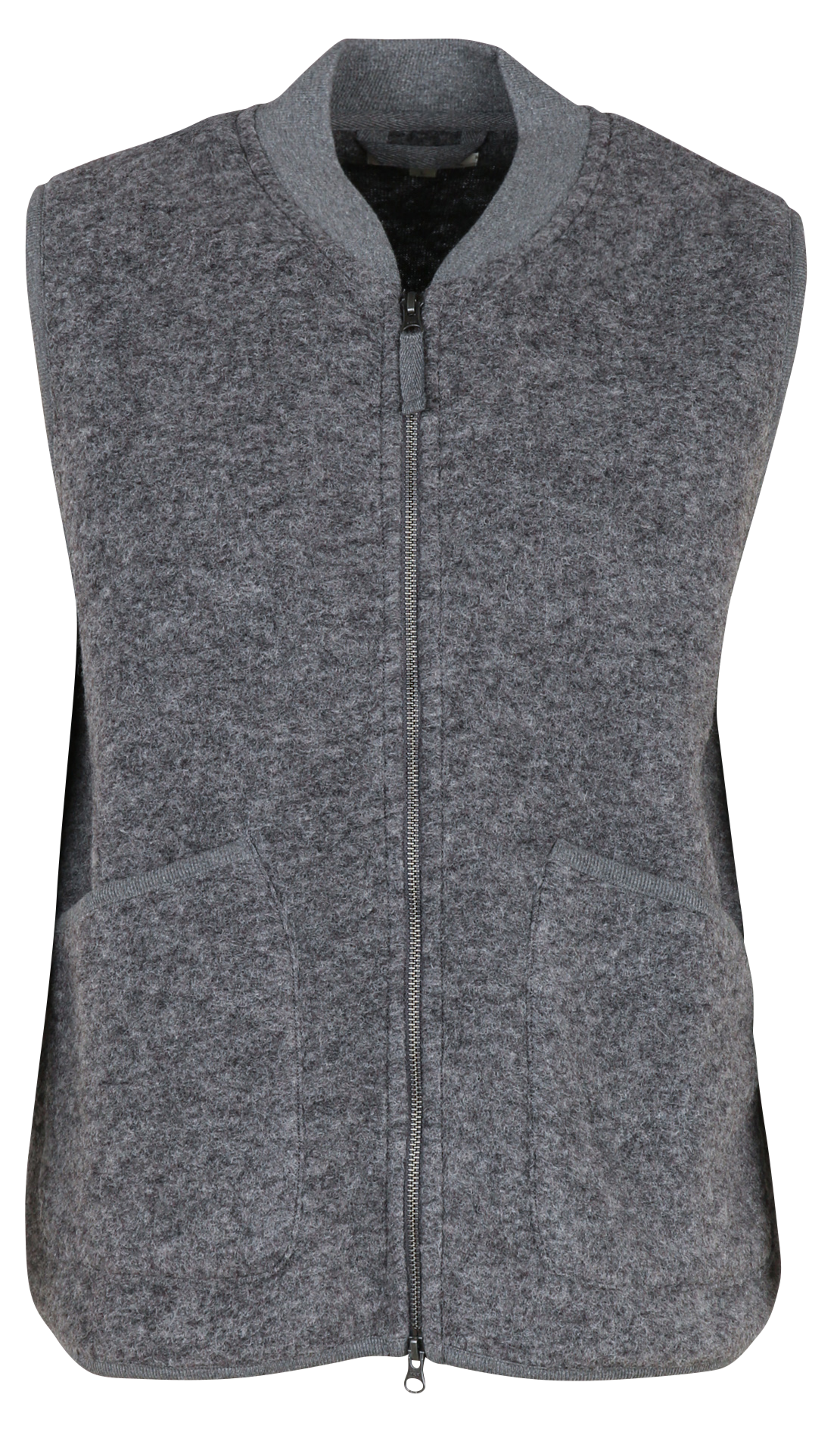 Gilet en laine mélangée col rond HARTFORD Gris