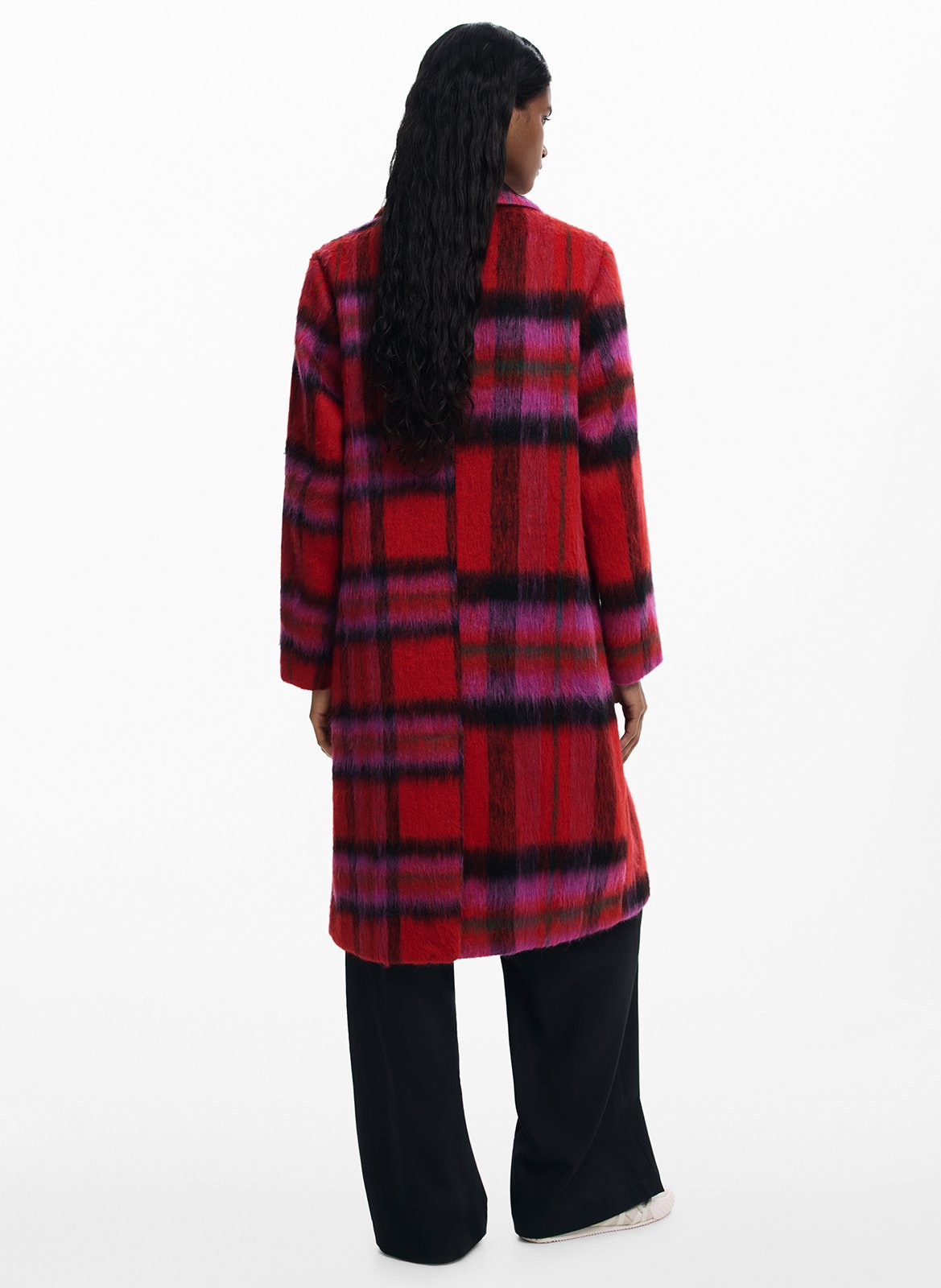 Manteau mi-long col tailleur imprimé DESIGUAL Rouge