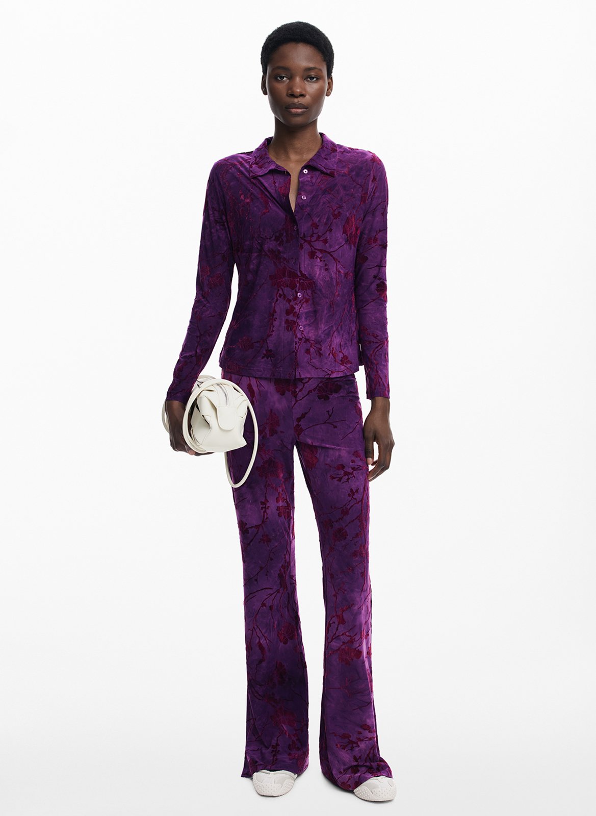 Camicia dritta colletto classico in jacquard DESIGUAL Rosso