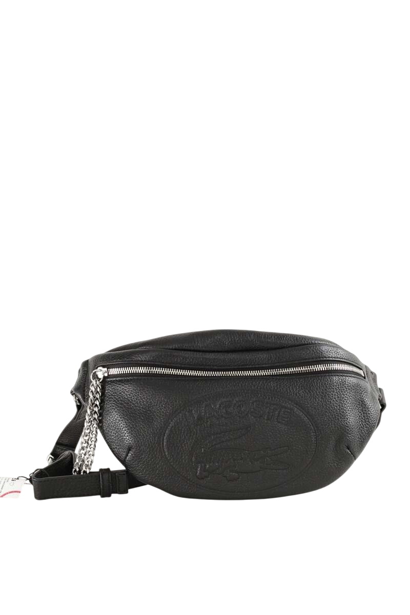 Printed canvas waist bag LACOSTE - SECONDE MAIN Black