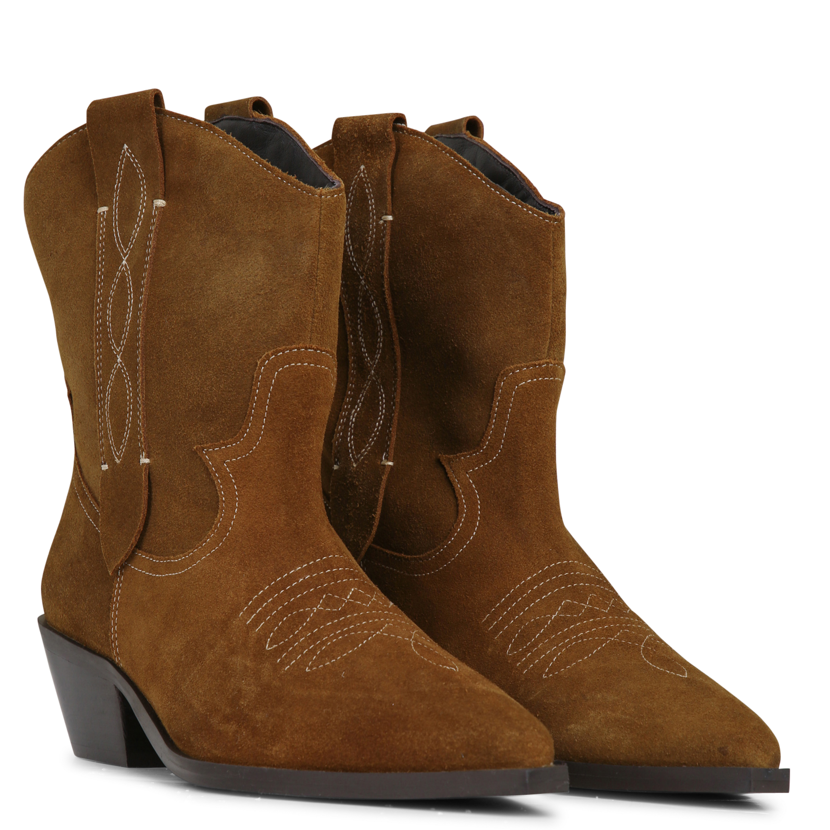 Western cut-out suede ankle boots MKT Brown