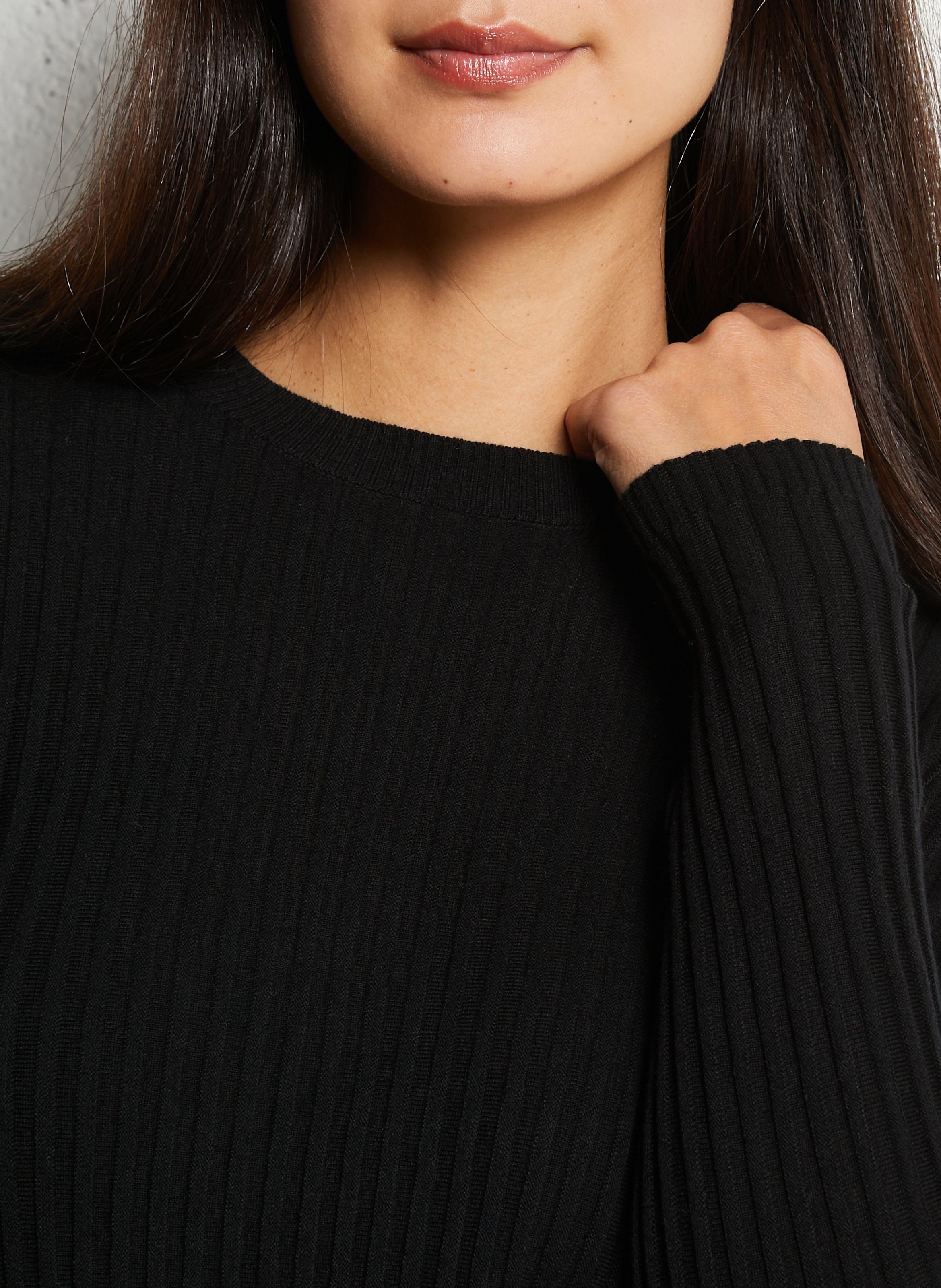 Cotton and wool sleeveless sweater with lacing MAISON 123 Black