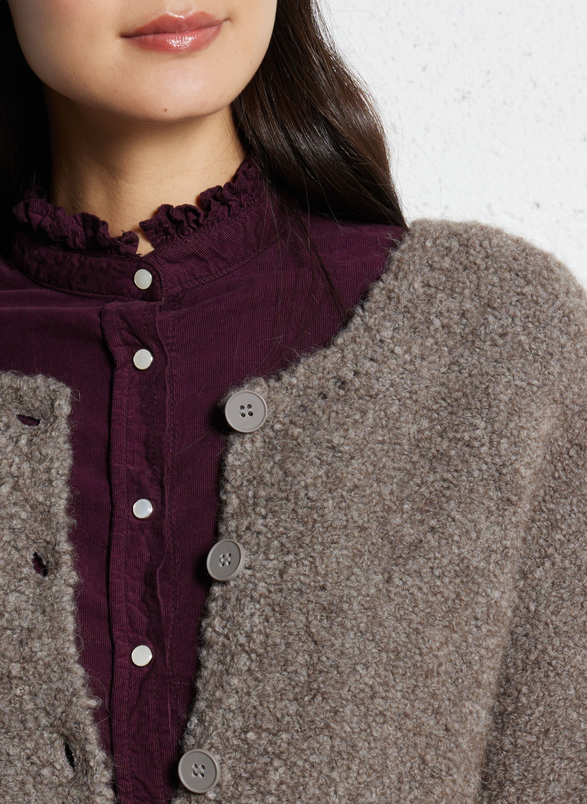 Cardigan oversize en laine mélangée AMERICAN VINTAGE Beige