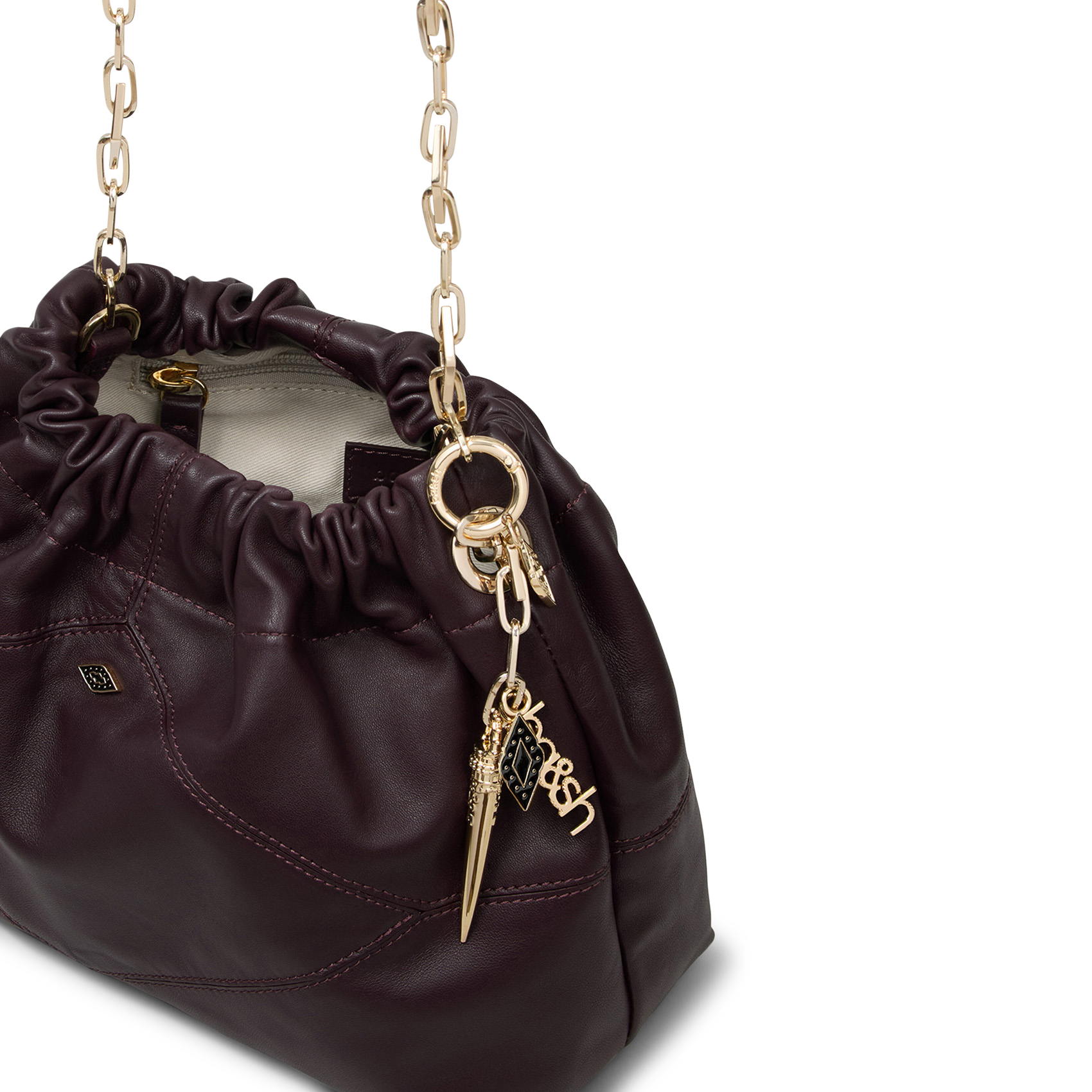 Sac épaule en cuir BA&SH Prune