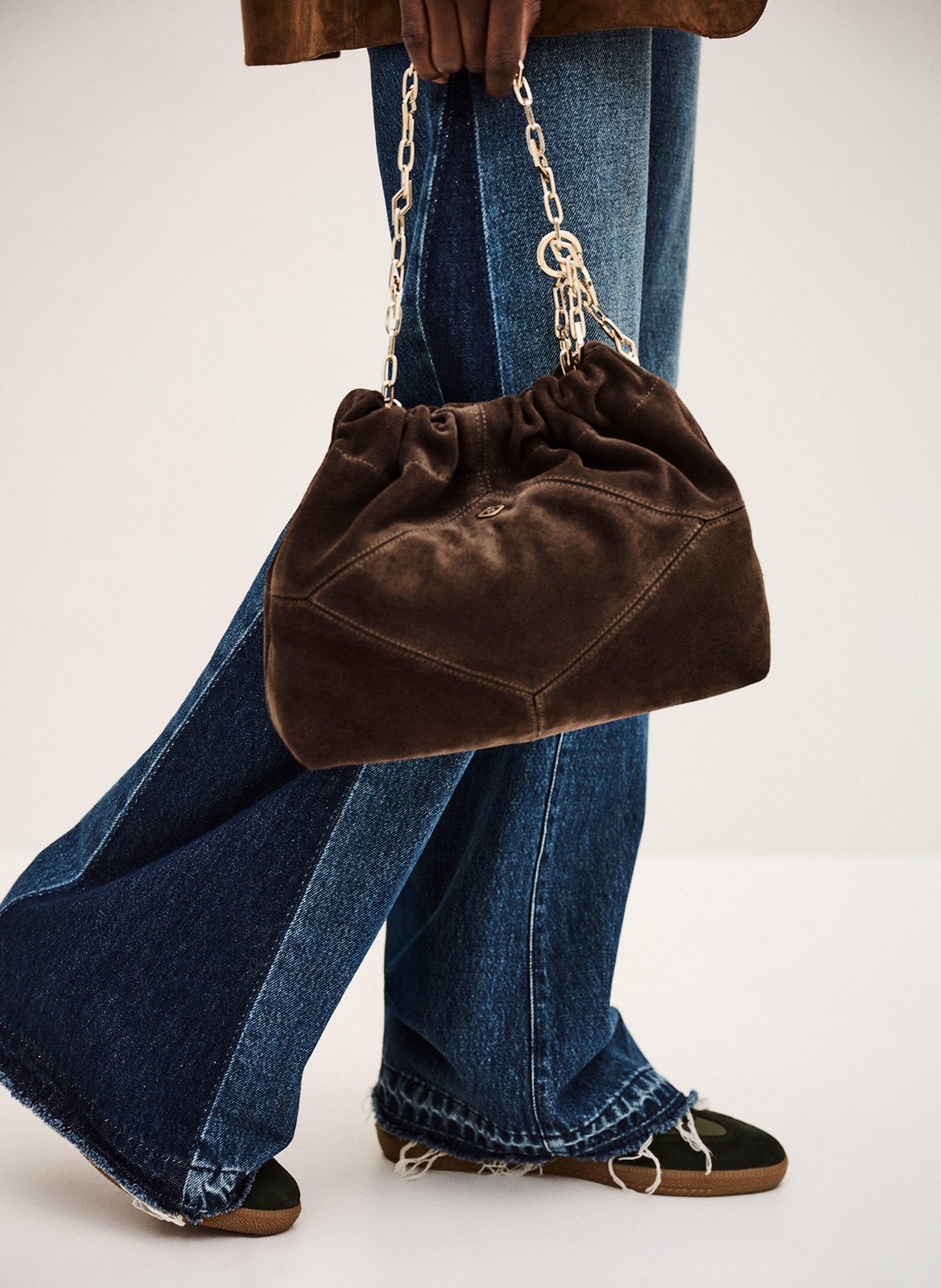 Sac porté épaule en cuir BA&SH Marron