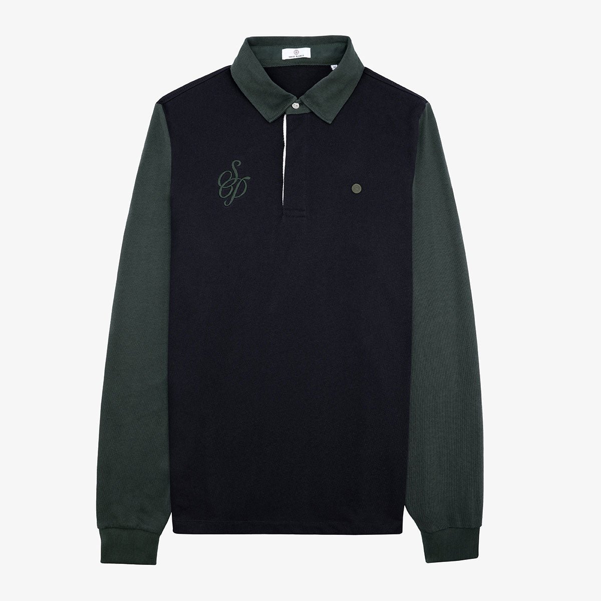 Black and green English rugby jersey Section Paloise SERGE BLANCO Black