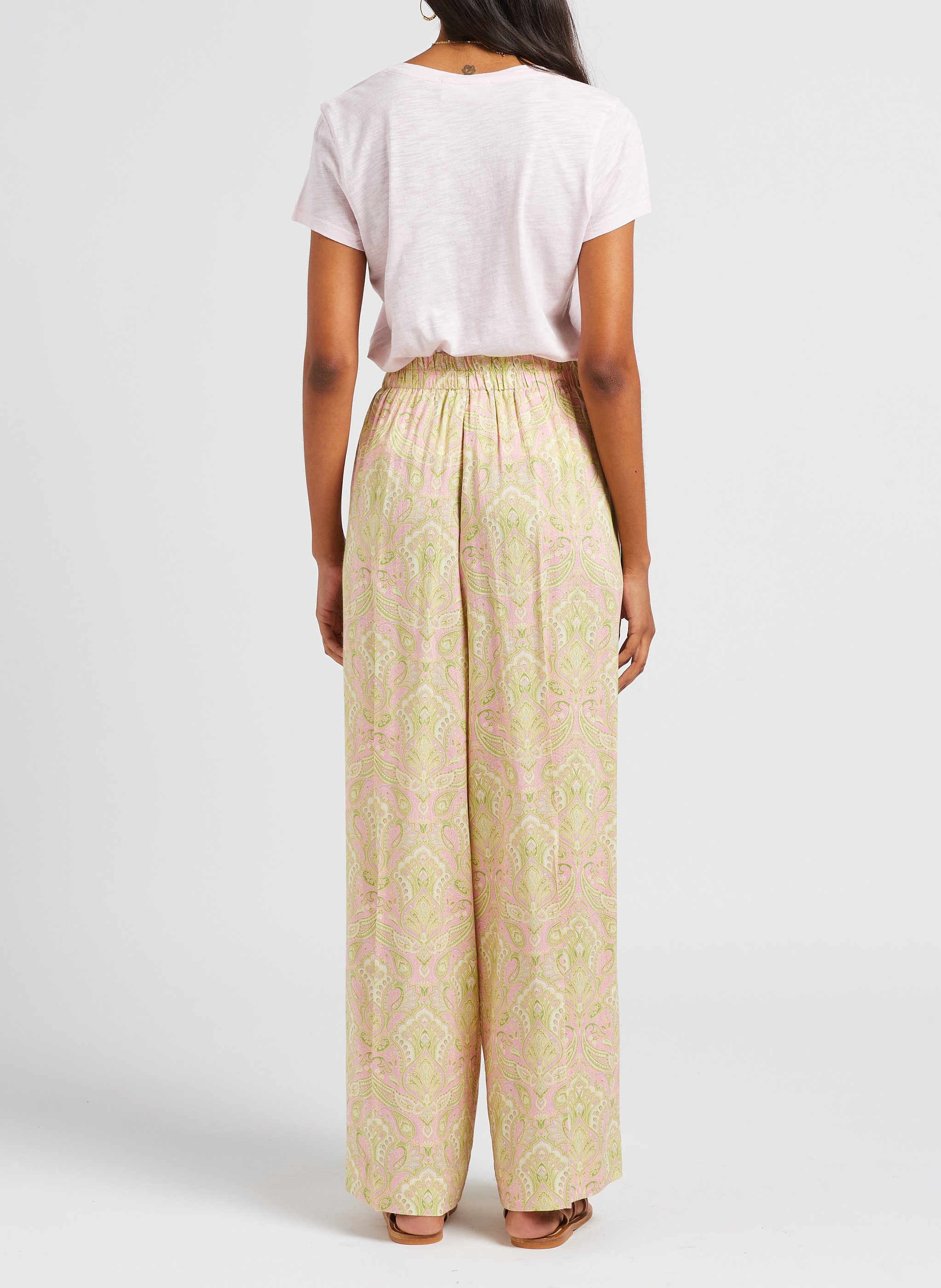 Tee-shirt col rond en coton mélangé AMERICAN VINTAGE Rose