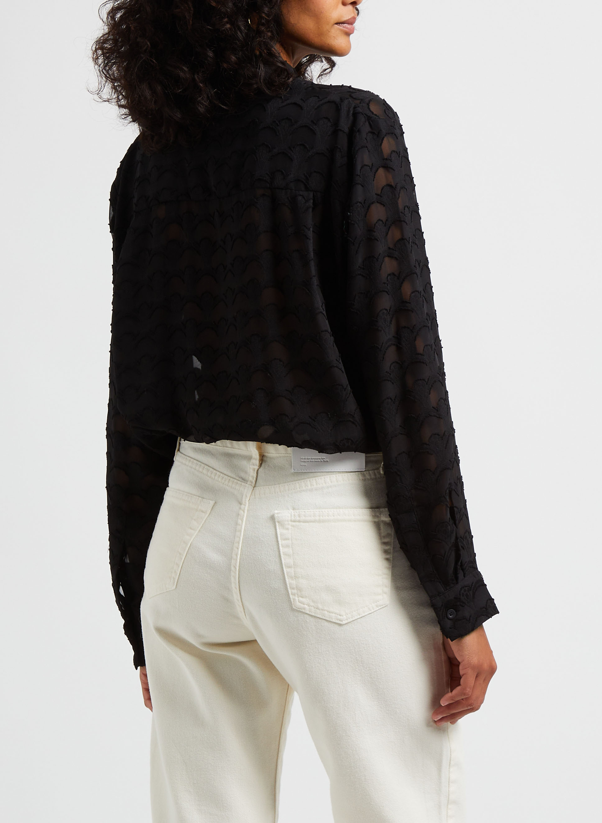 Oversize-Hemd mit Krawattenkragen MARGAUX LONNBERG Schwarz