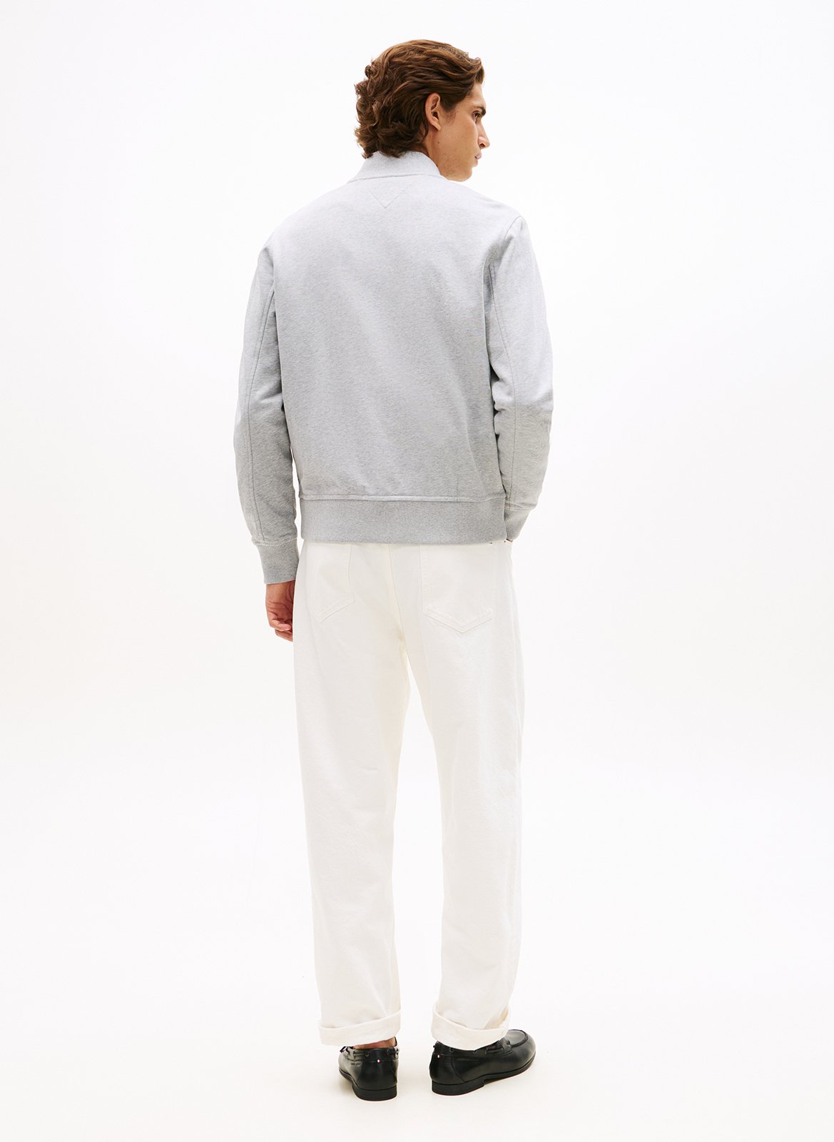 Blouson droit col teddy en coton TOMMY HILFIGER Grey