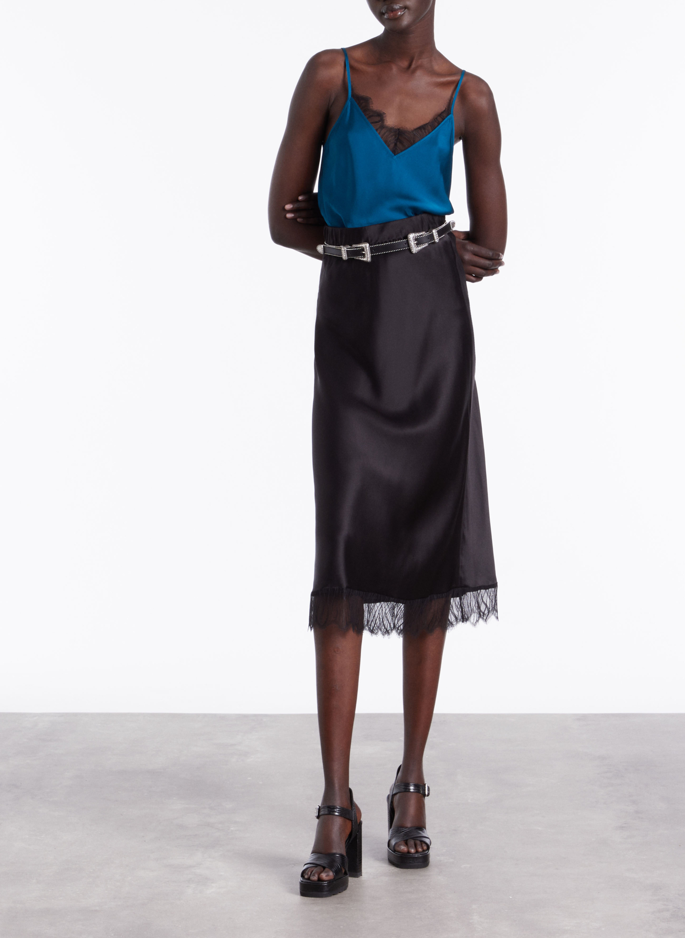 Ceinture western à double boucle en cuir  THE KOOPLES Noir