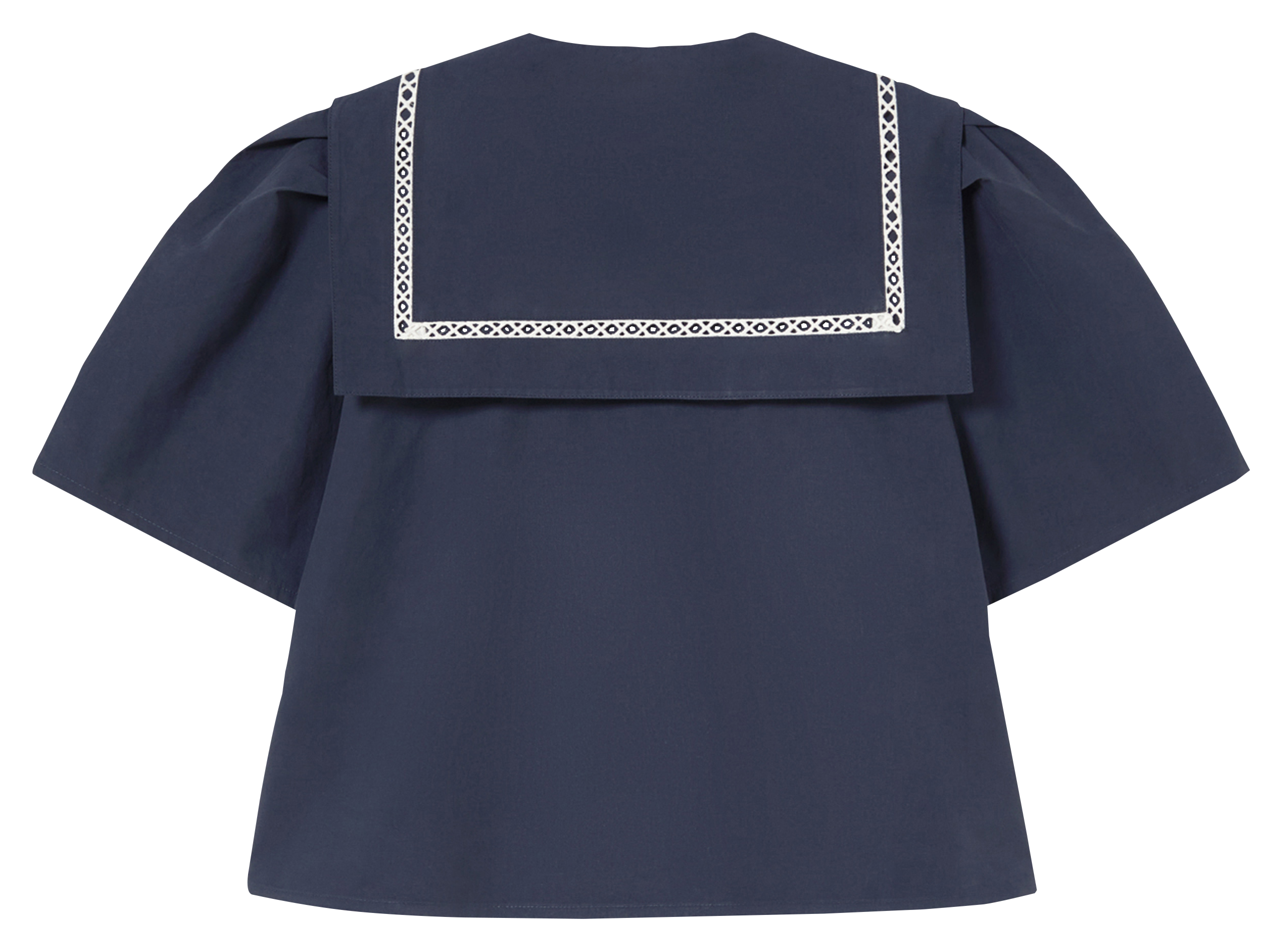 Short-sleeved cotton blouse THE TINY BIG SISTER Blue