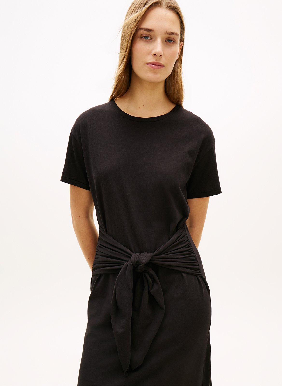 Organic cotton dress with broderie anglaise TOMMY HILFIGER Black