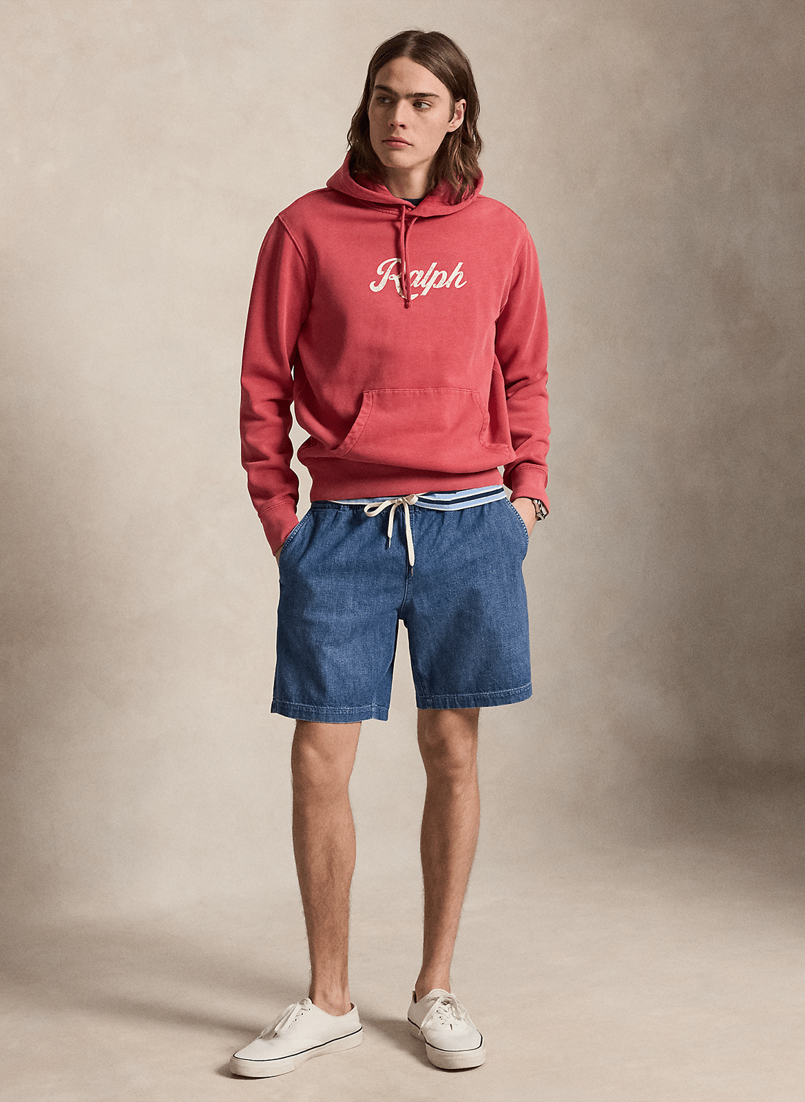 Pantalón corto recto de algodón POLO RALPH LAUREN Azul