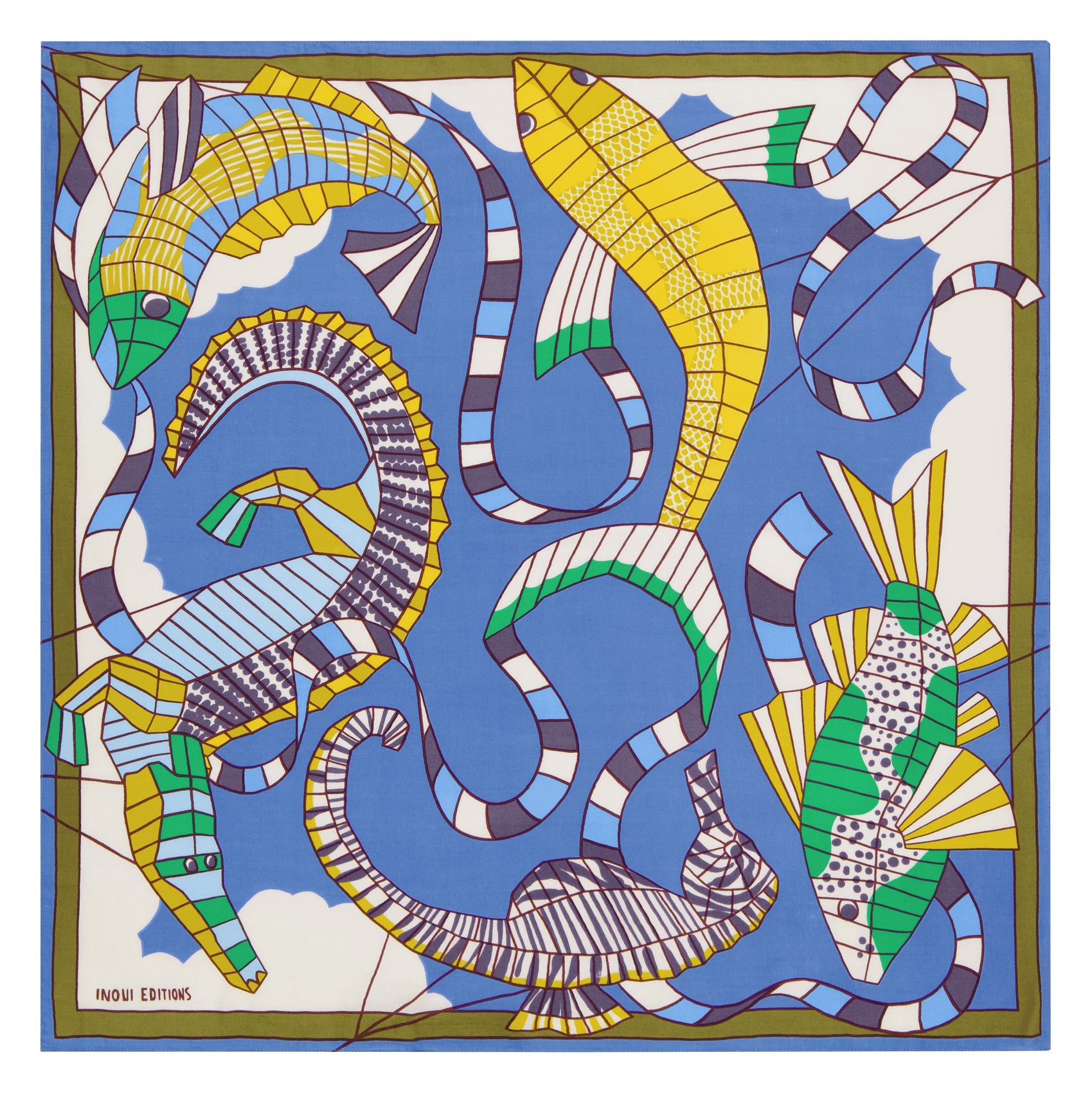 Carré imprimé en coton et soie INOUI EDITIONS