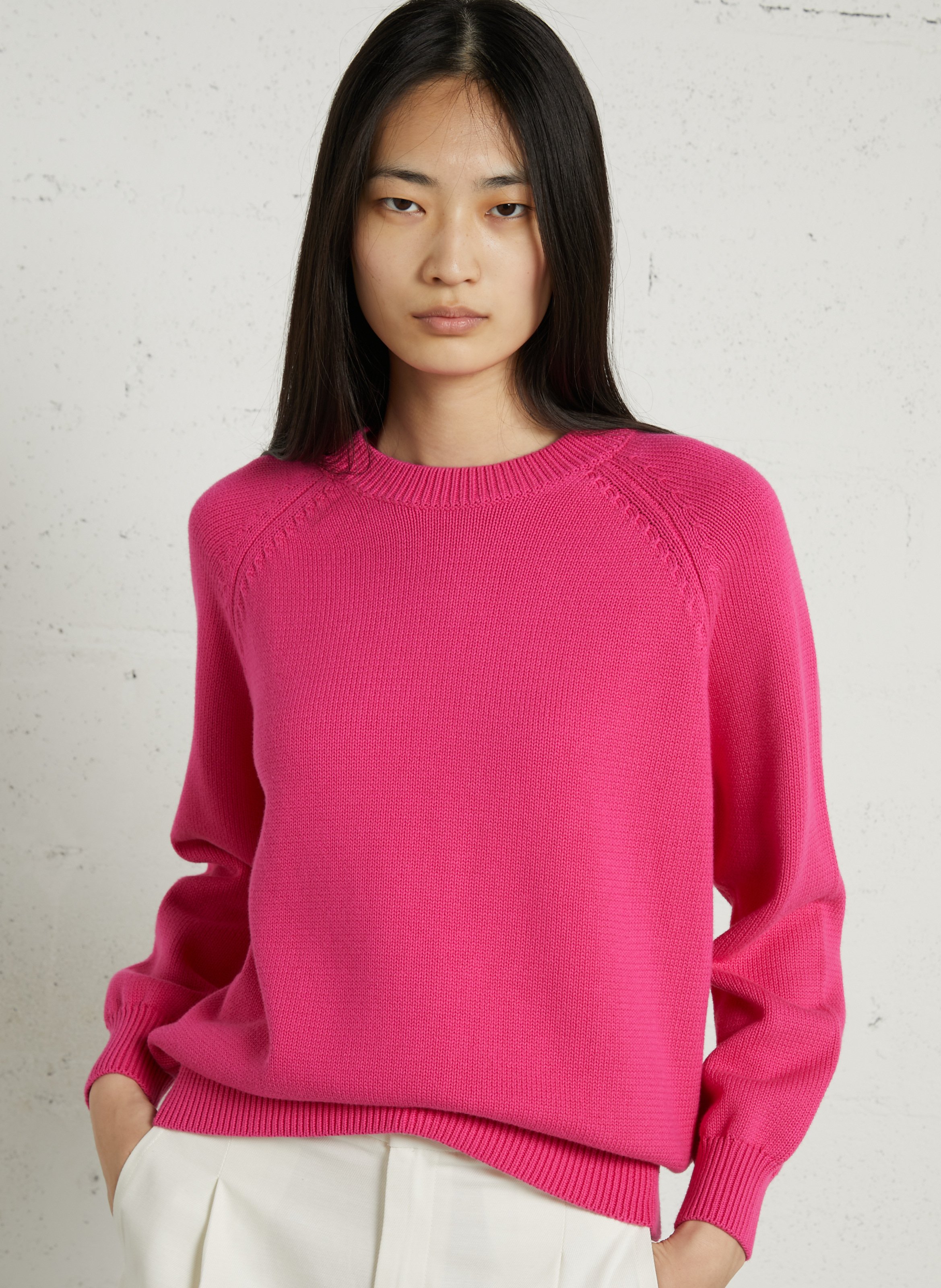 Straight-fit, katoenen trui met ronde hals SUD EXPRESS