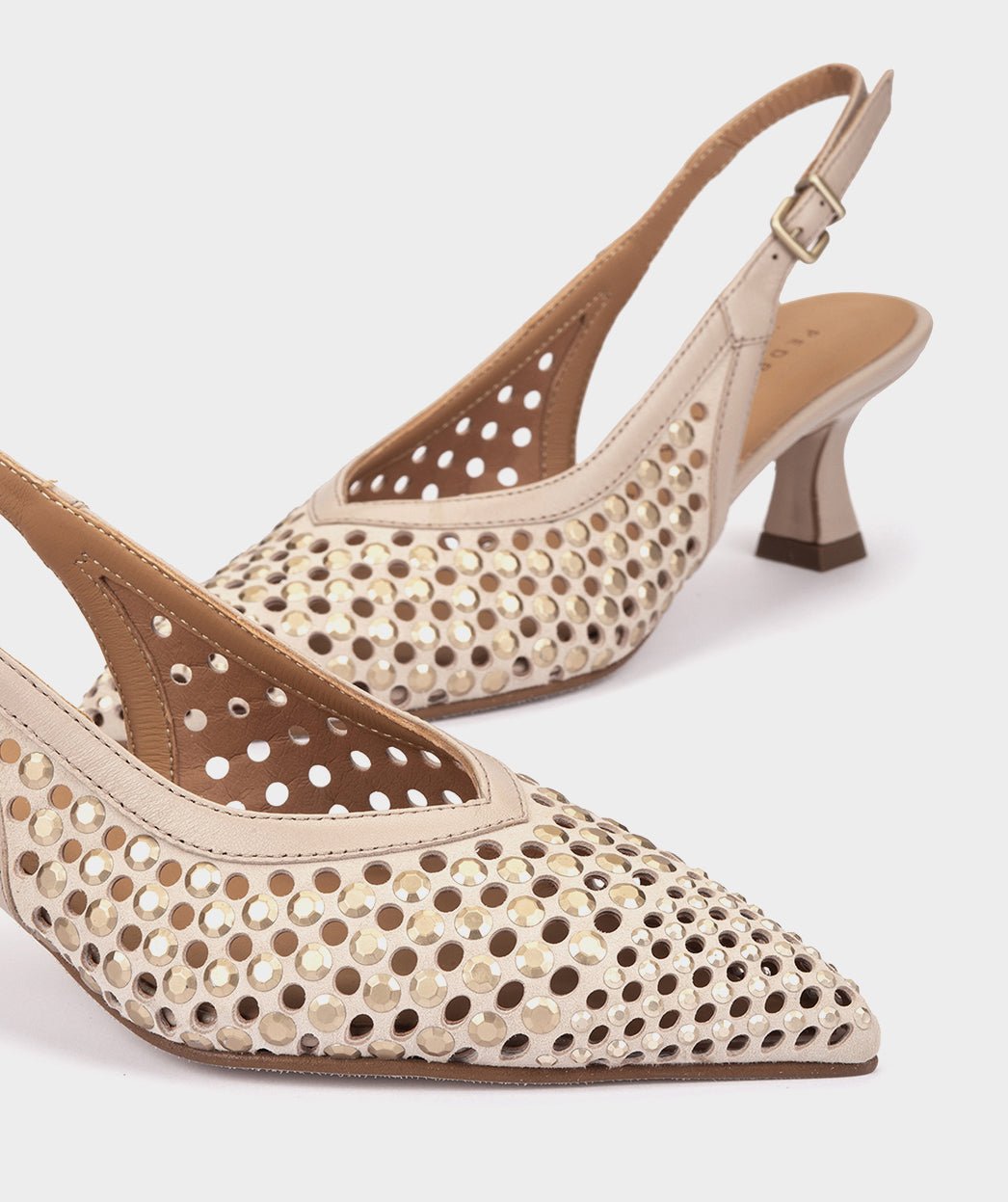 Beige suede mid-heel shoes. PEDRO MIRALLES Brown