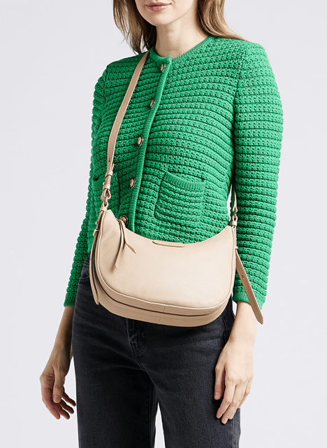 Schultertasche aus Leder LANCASTER PARIS Beige