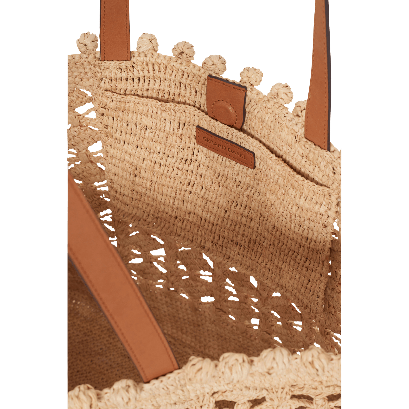 Gehaakte draagtas van raffia en leer GERARD DAREL Beige