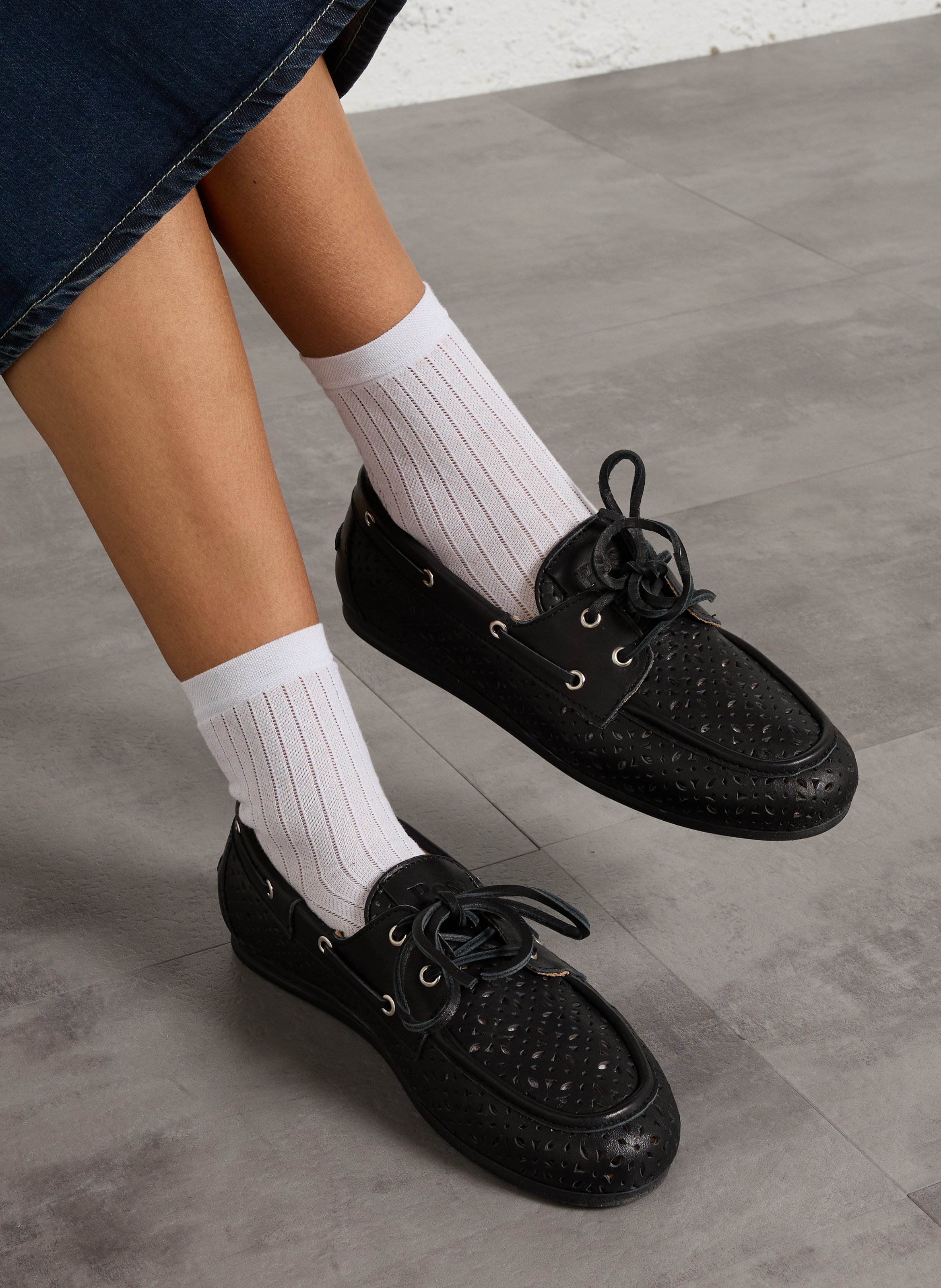 Segelschuhe aus Leder POSA Schwarz