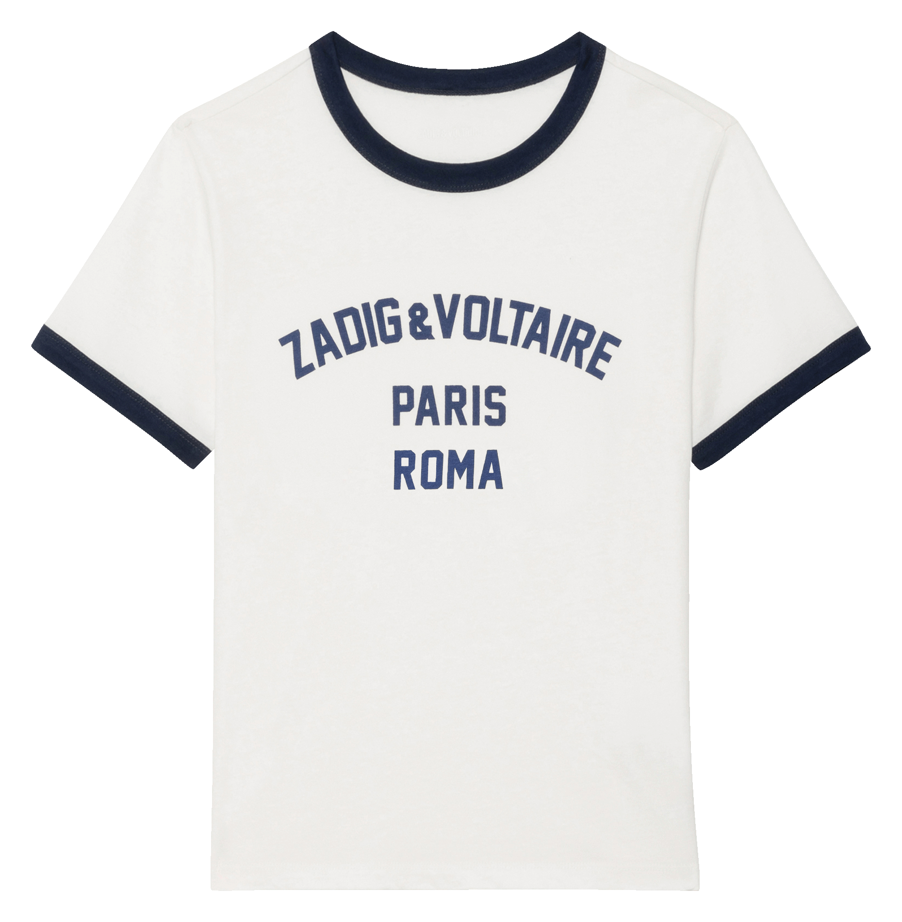 Tee-shirt droit col rond imprimé en coton bio ZADIG&VOLTAIRE White