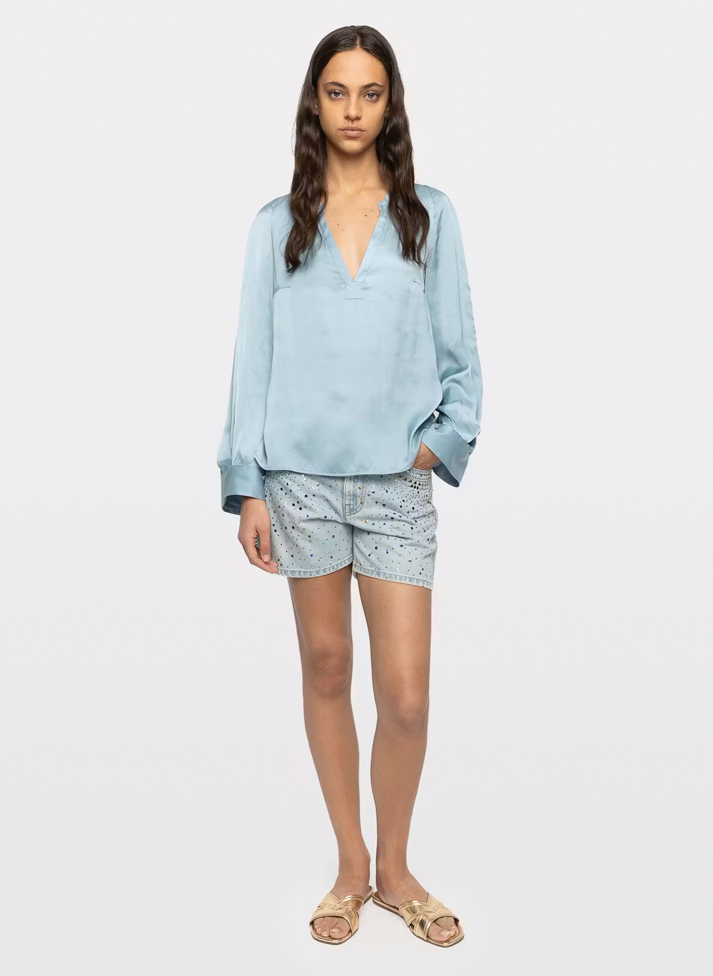 Blouse met tuniekhals ZADIG&VOLTAIRE Blauw