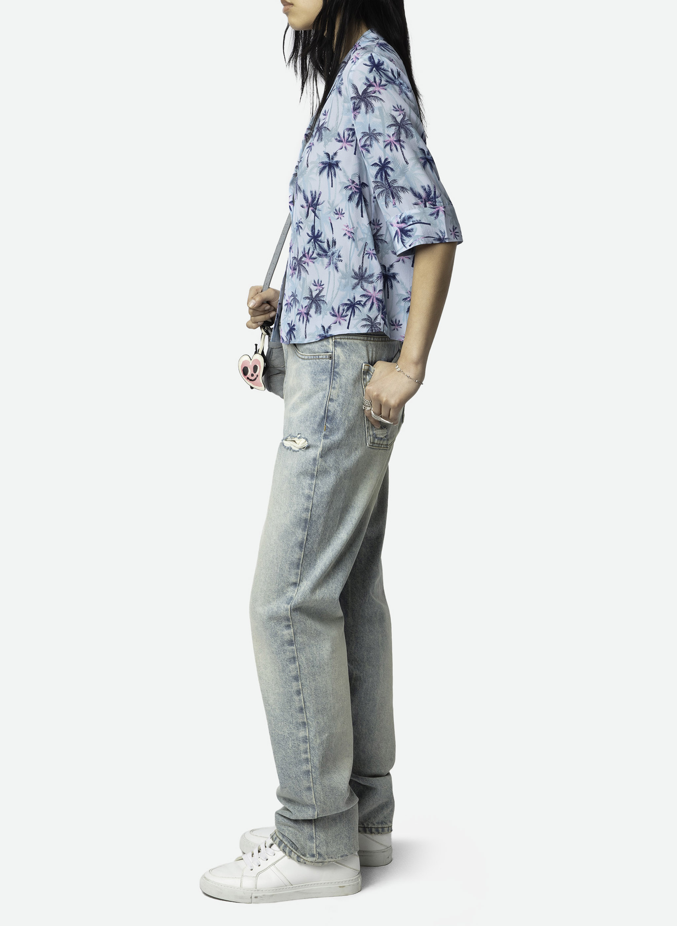 Seidenbluse mit V-Ausschnitt ZADIG&VOLTAIRE Blau