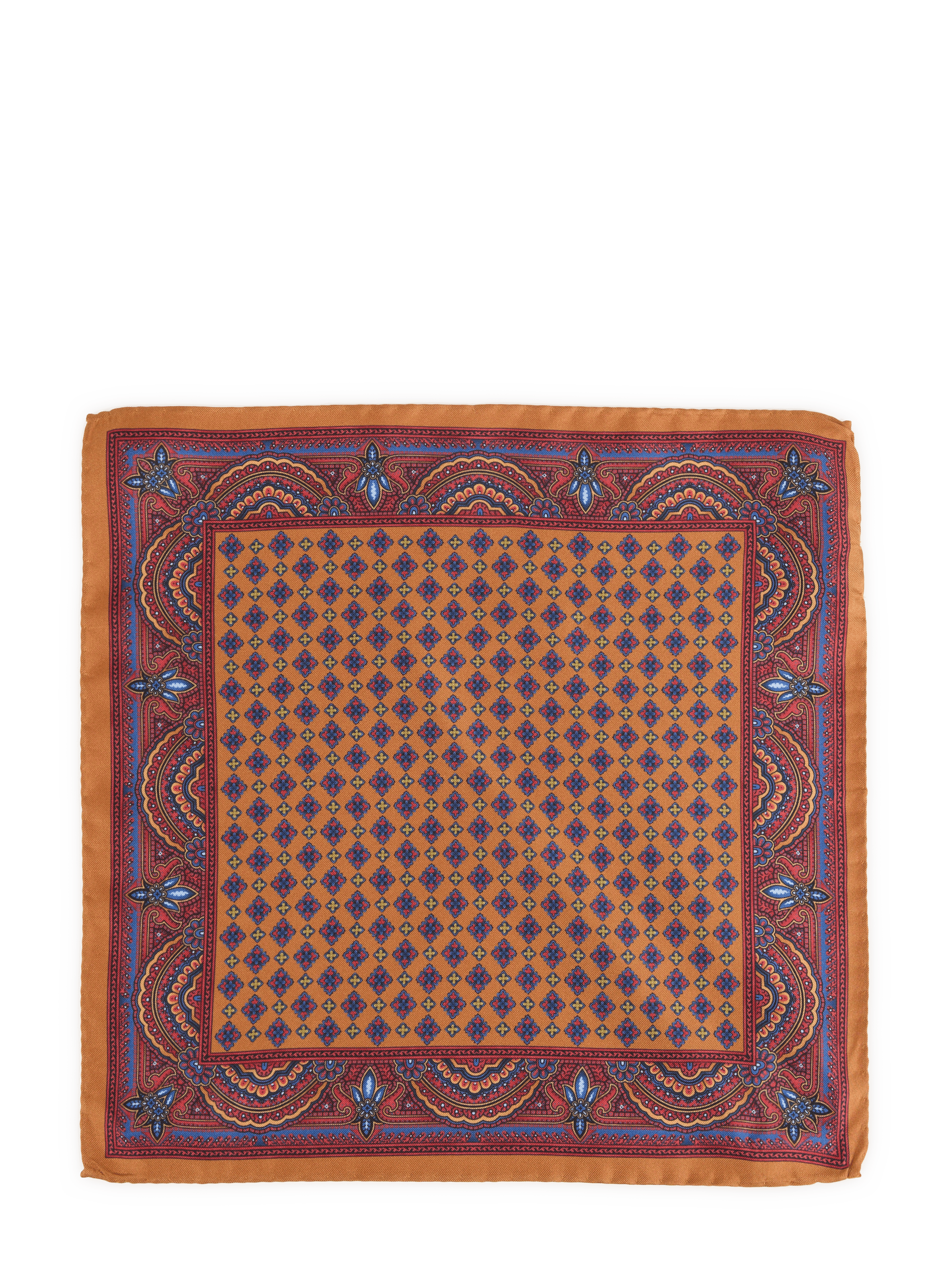 Silk square scarf with pattern AU PRINTEMPS PARIS Multicolored