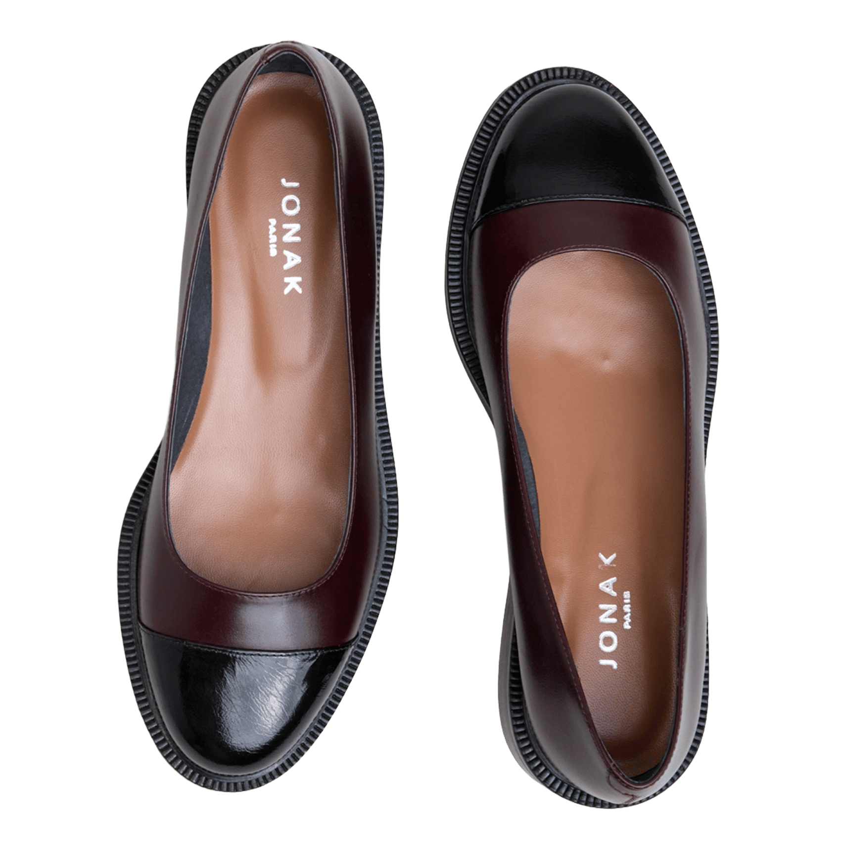 Heeled leather ballet pumps JONAK Red
