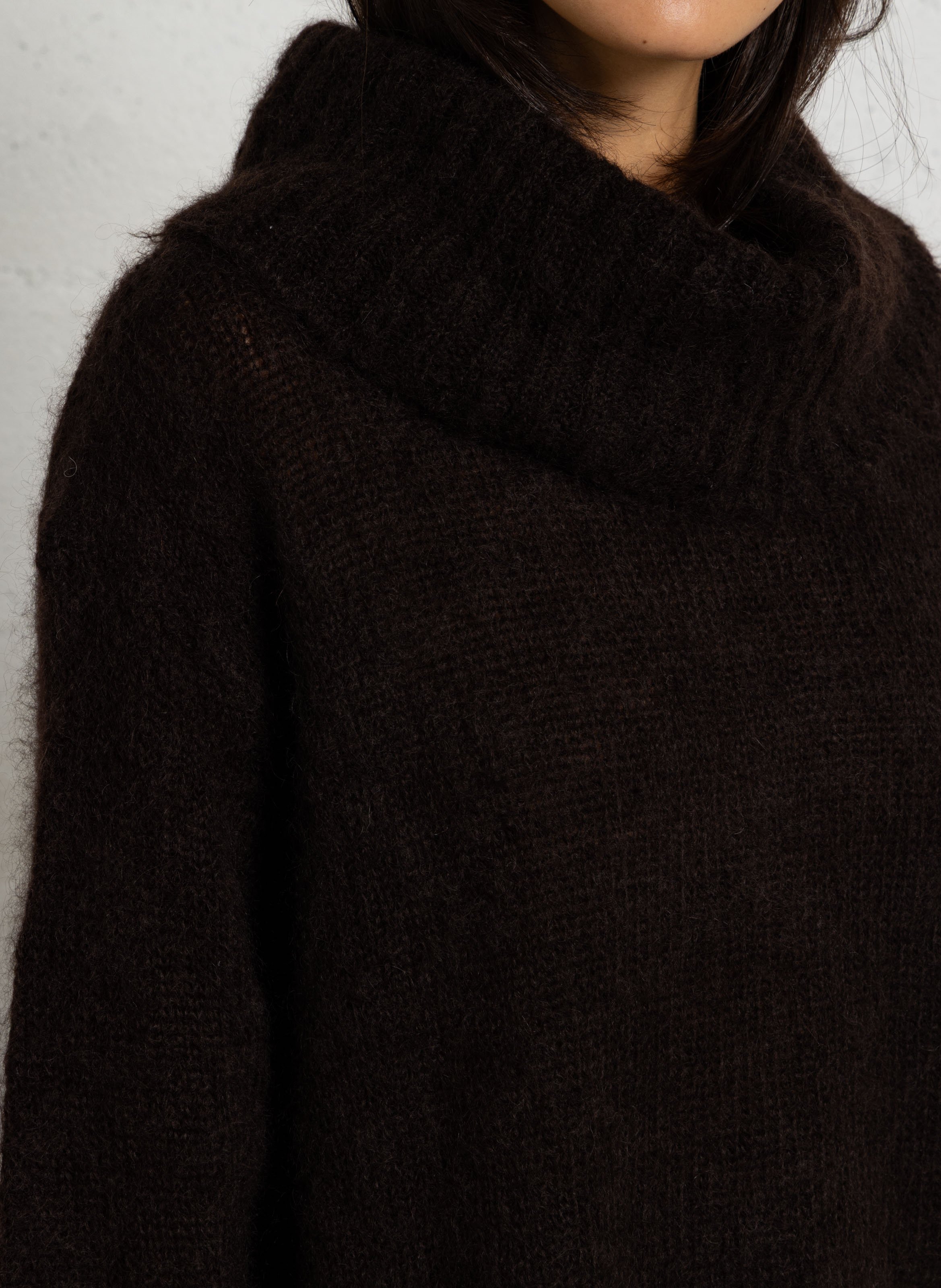 Mohair-blend roll-neck sweater DES PETITS HAUTS Brown