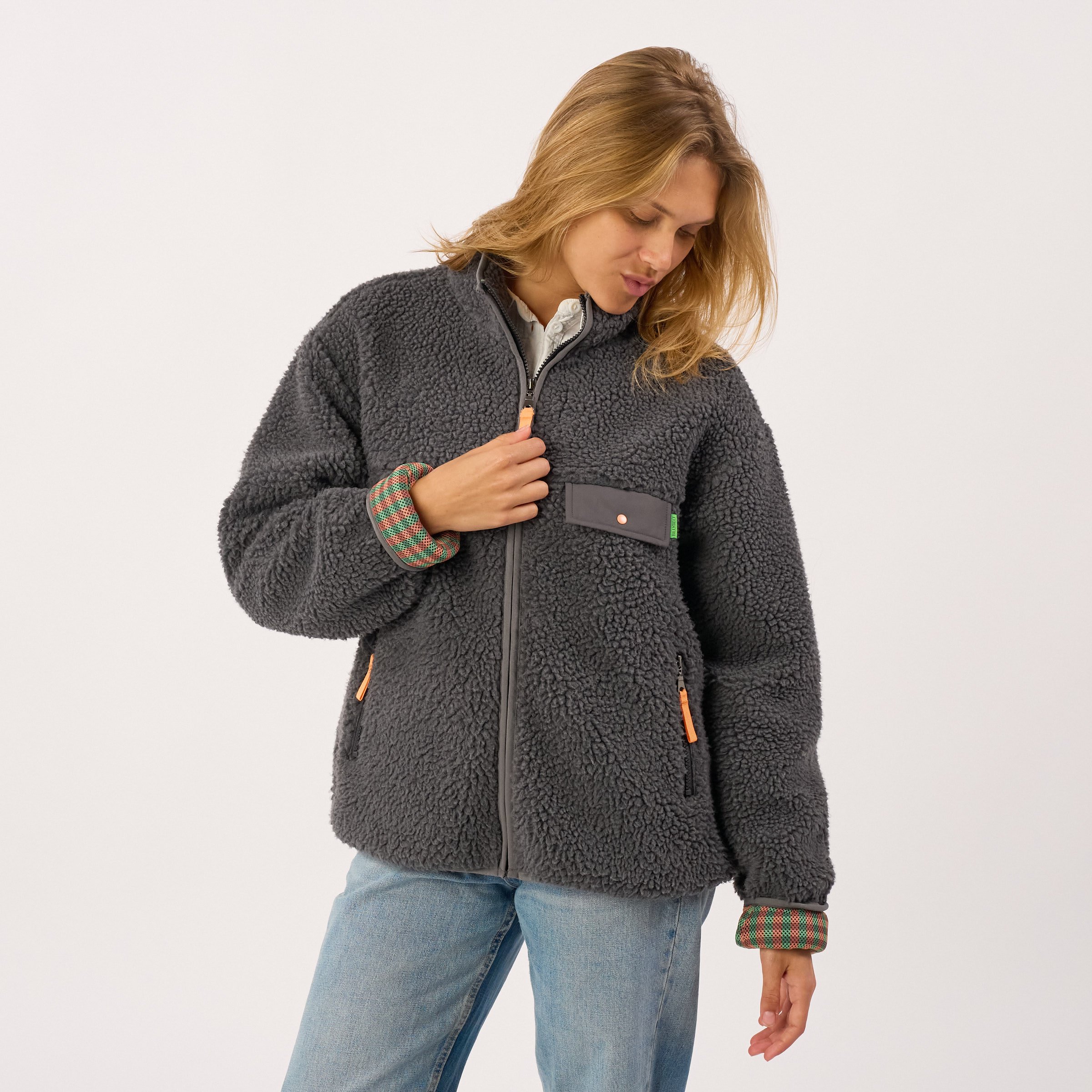 Sherpa zip-up jacket BILLYBELT Grey