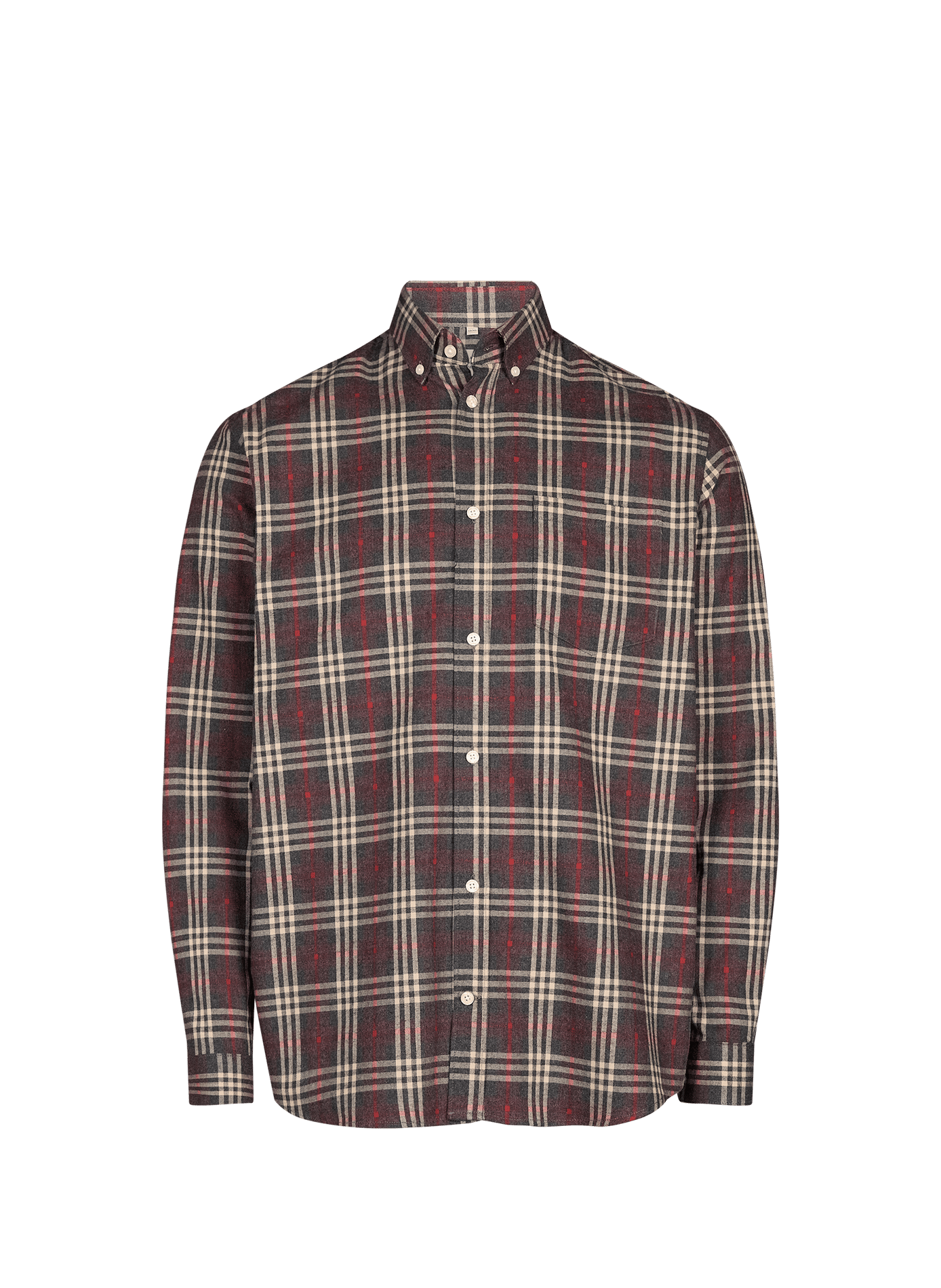 Iflane-D checked cotton American collar shirt AU PRINTEMPS PARIS Grey