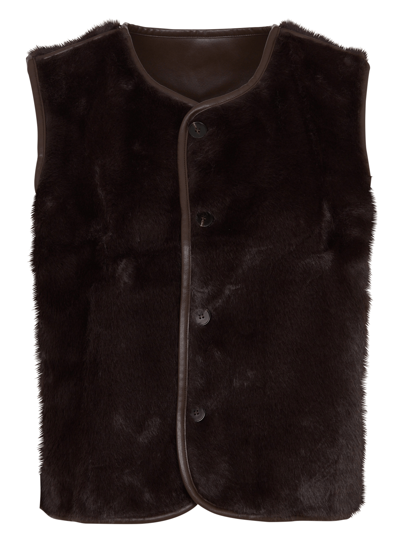 Straight reversible sleeveless jacket LA PETITE ETOILE Brown
