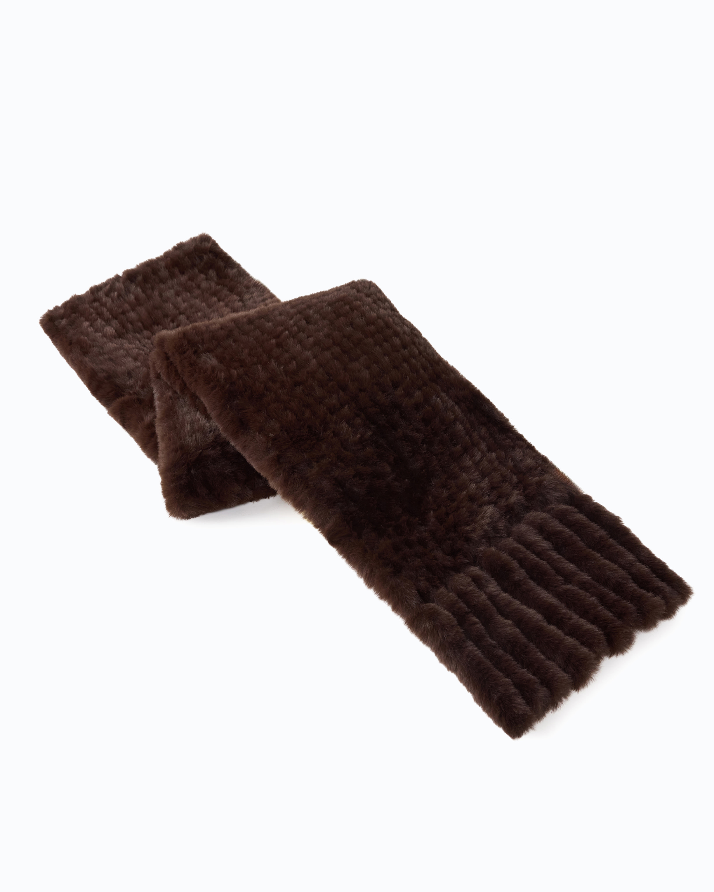 Oversized faux fur scarf PINKO Brown