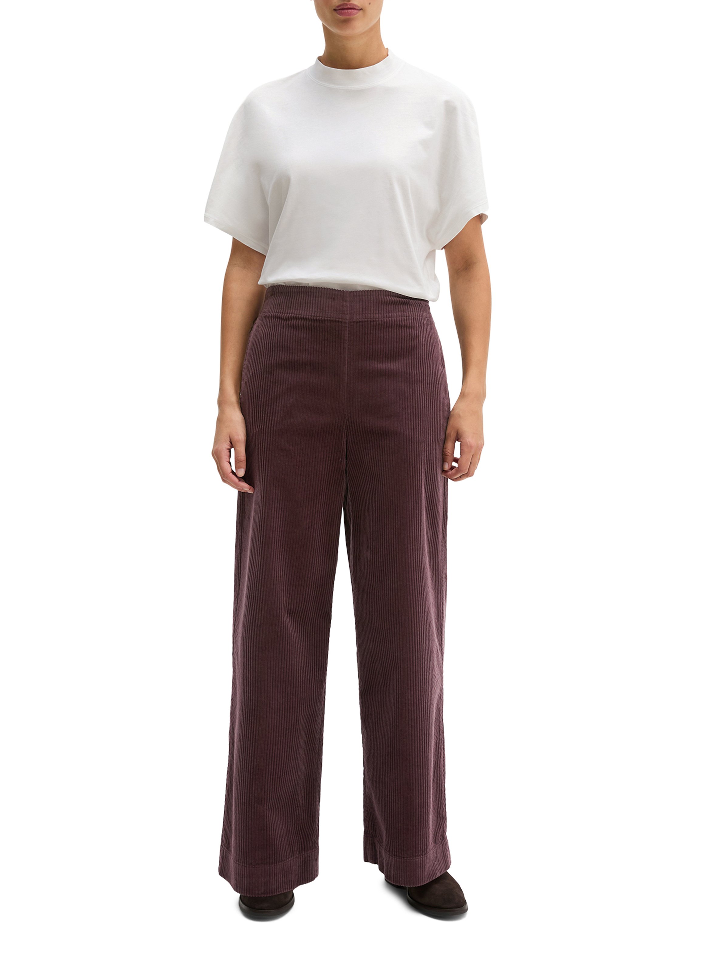 Pantalon large côtelé en coton MARC O'POLO Rouge