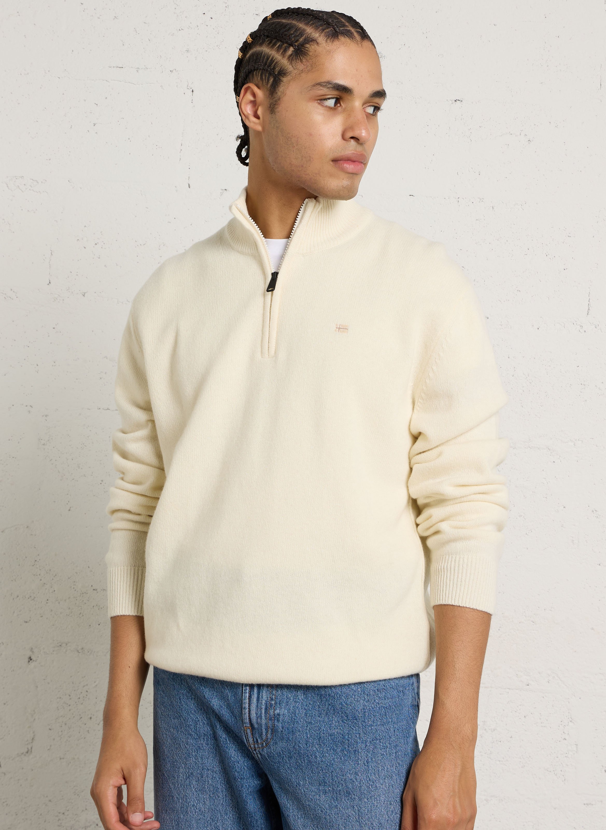 Pull droit en laine mélangée NAPAPIJRI Beige