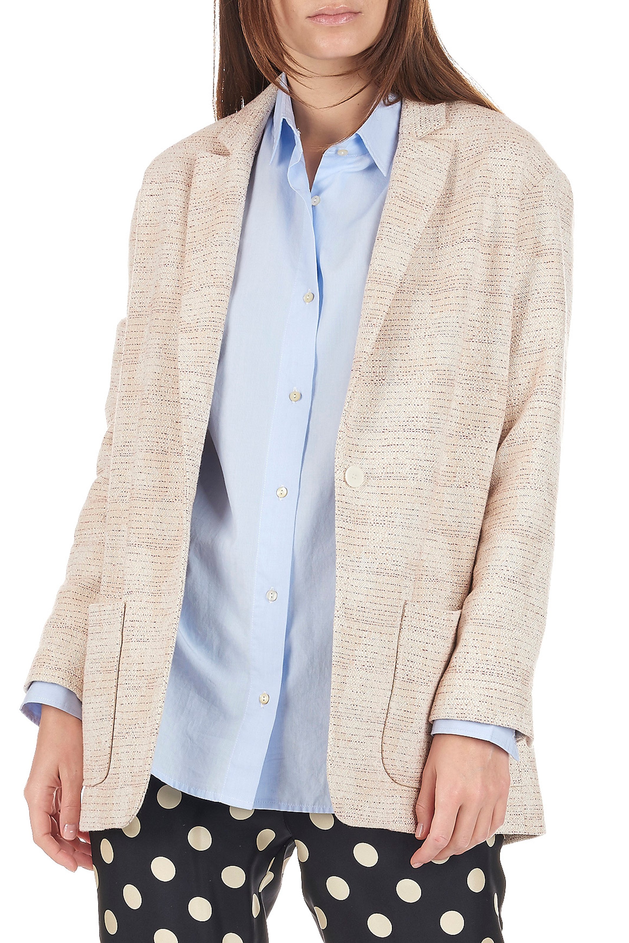 Veste en coton à rayures fines Qornala SWILDENS Rouge