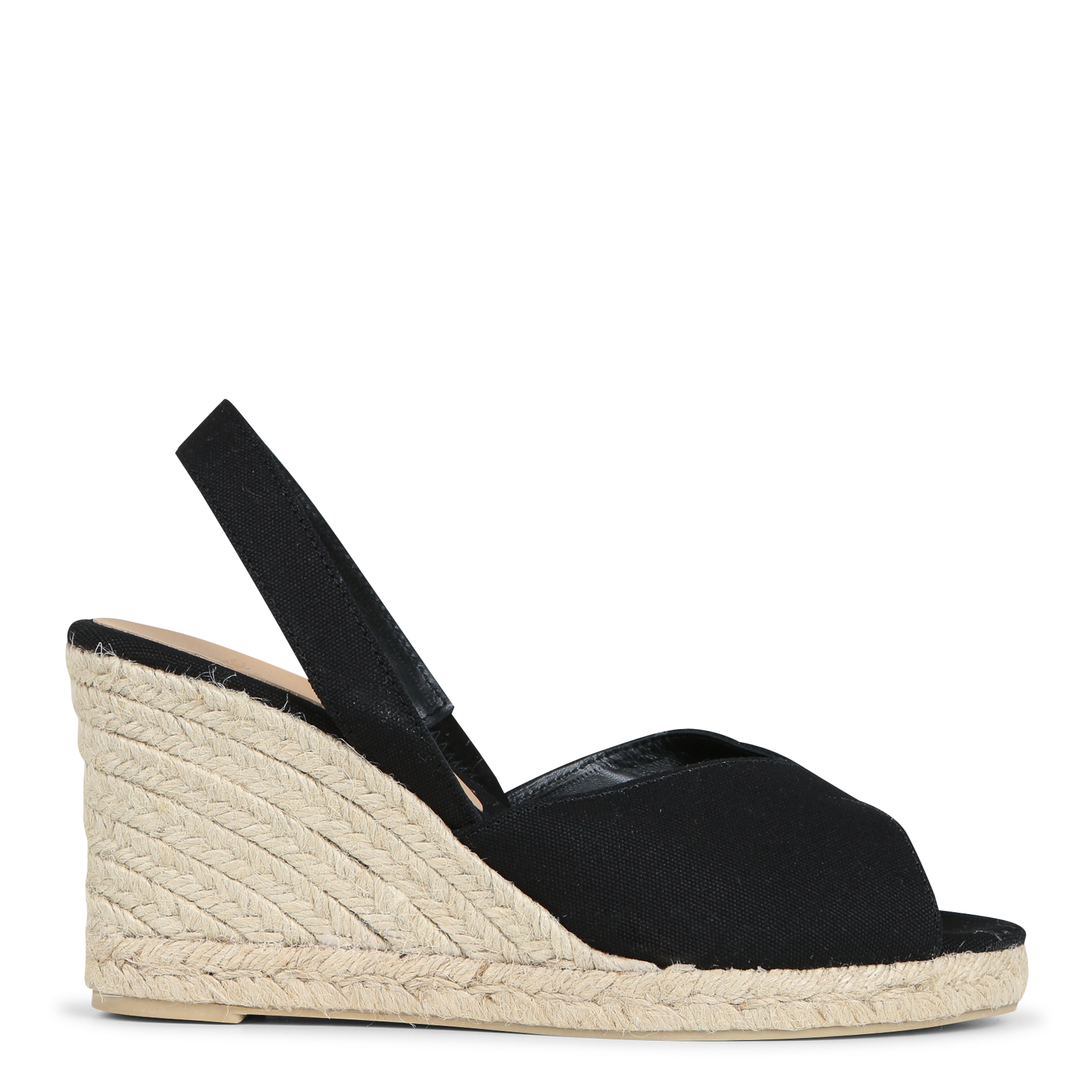 Katoenen sandalen met sleehak CASTANER Zwart