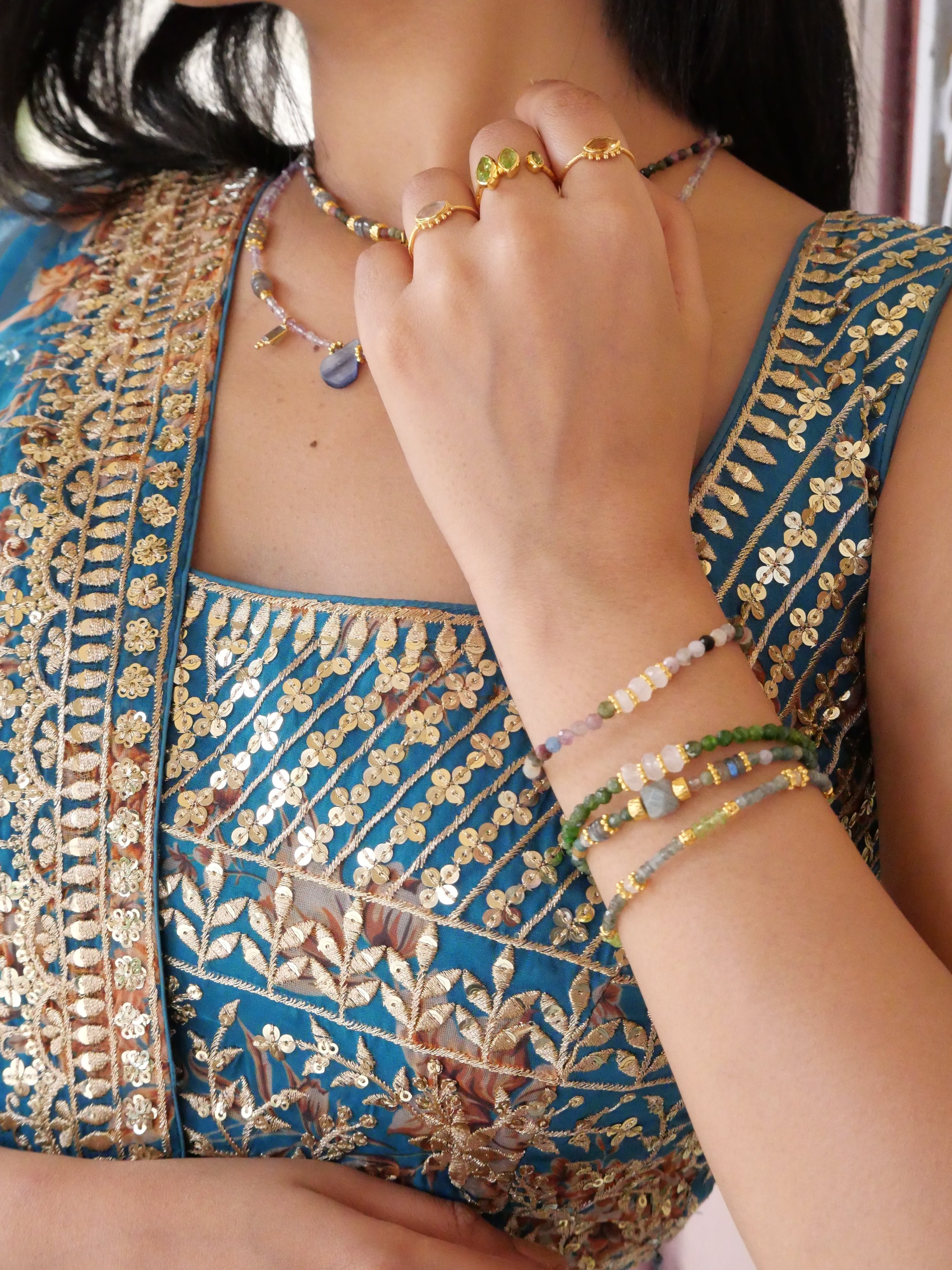 Tourmaline bracelet GINANDGER Blue