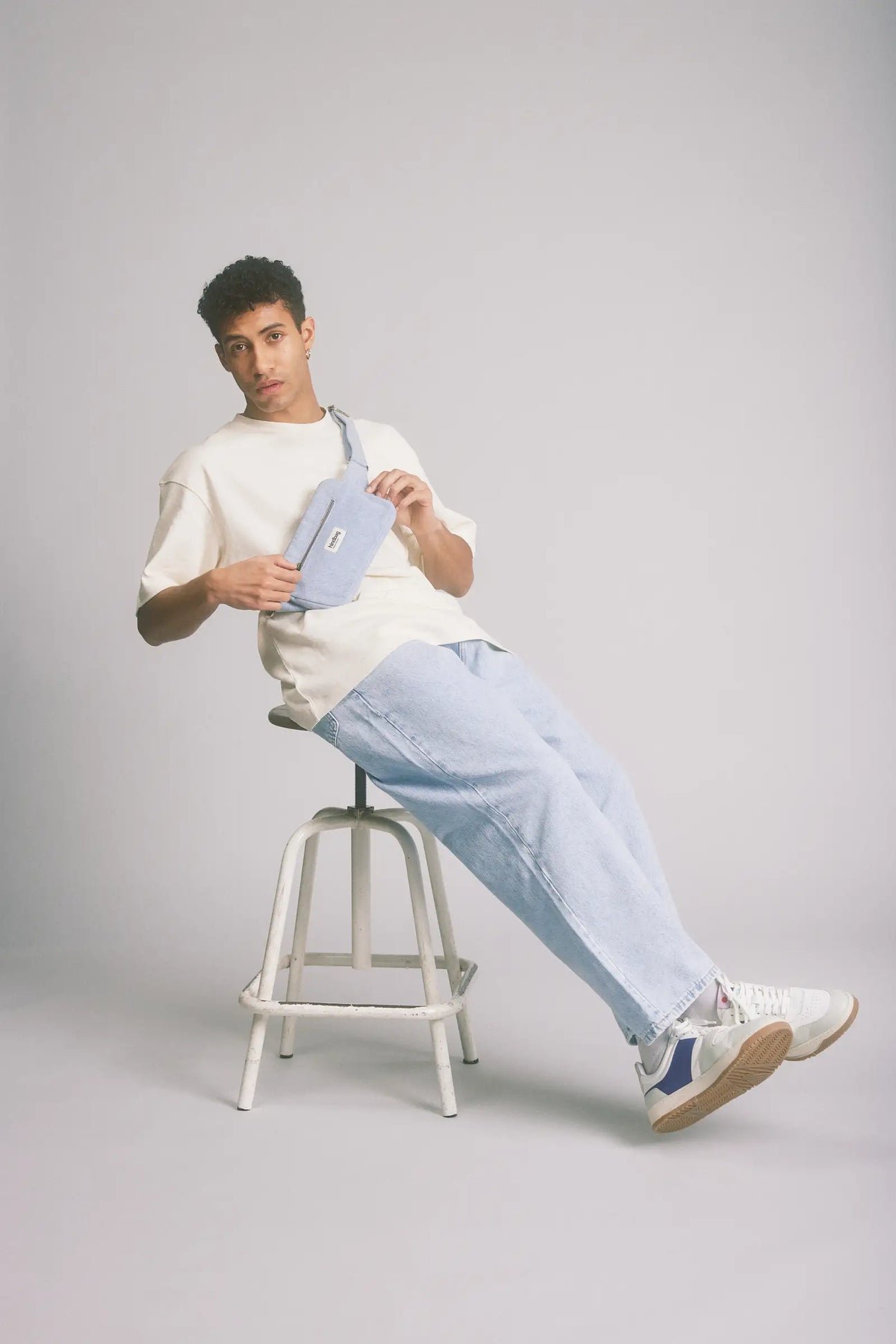 Cotton waist bag Blue