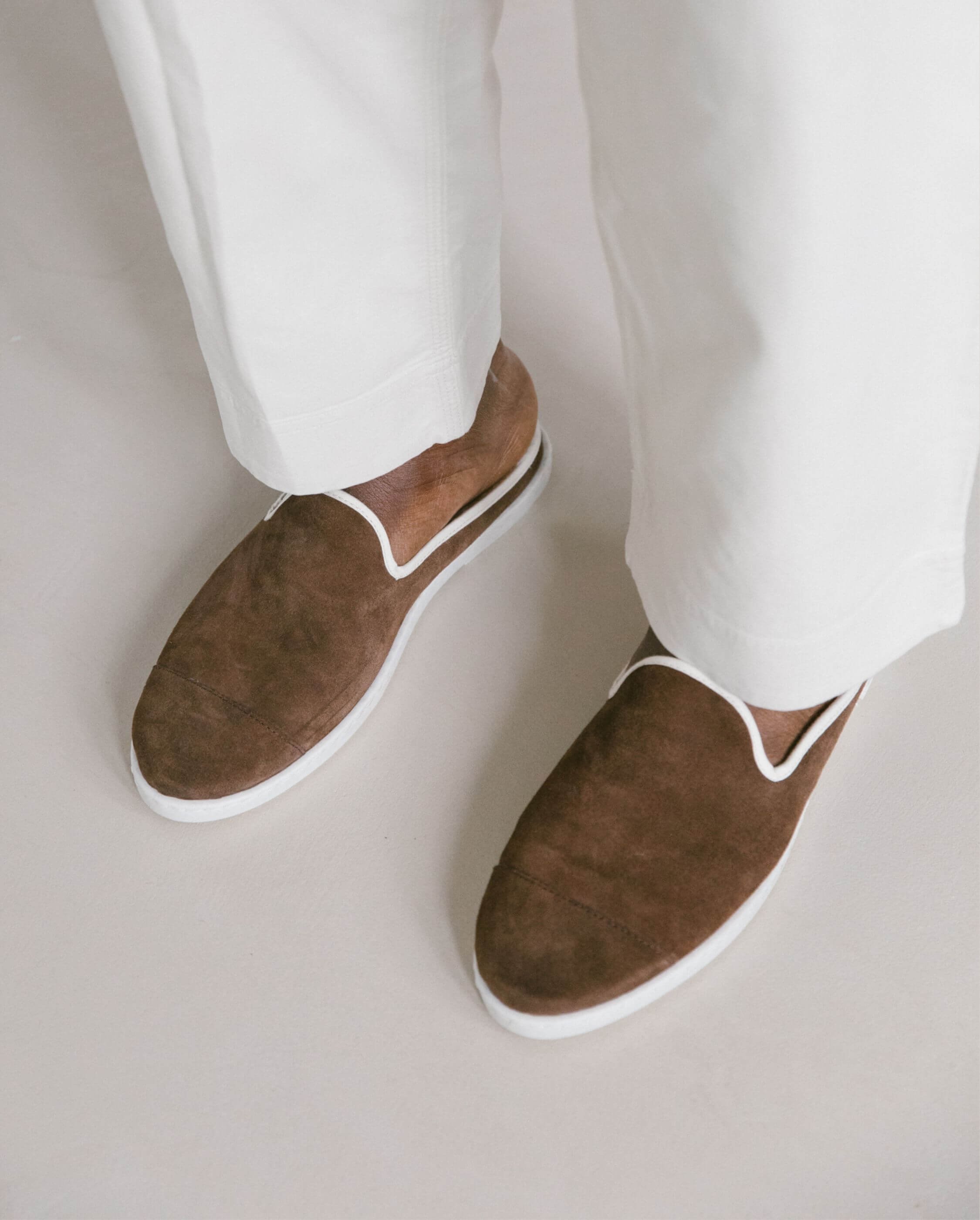 Men's leather mule, mocha ANGARDE Brown