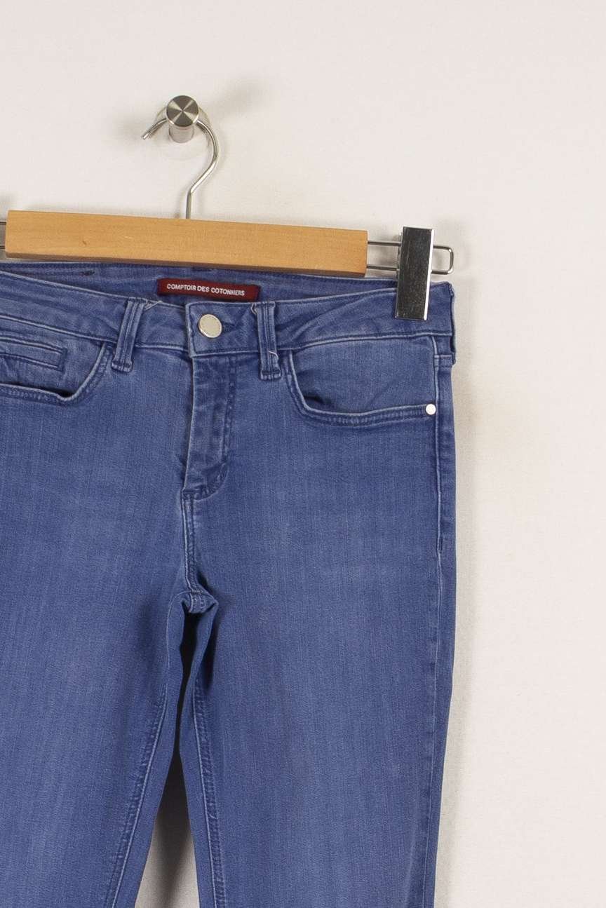 Cropped slim jeans with studs COMPTOIR DES COTONNIERS - Seconde main Blue