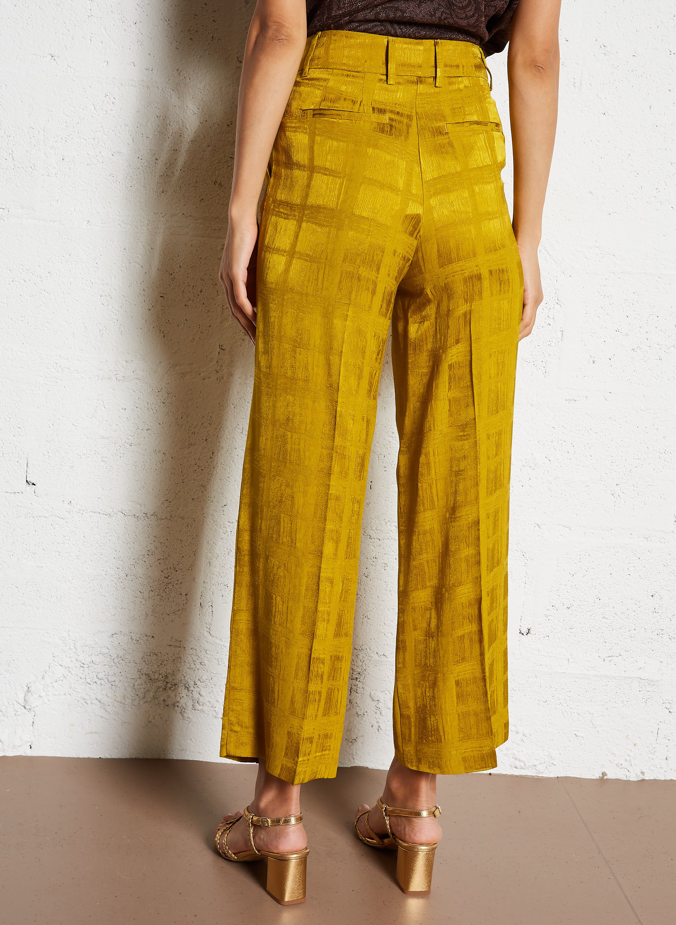 Pantalon large jacquard MOMONI Marron