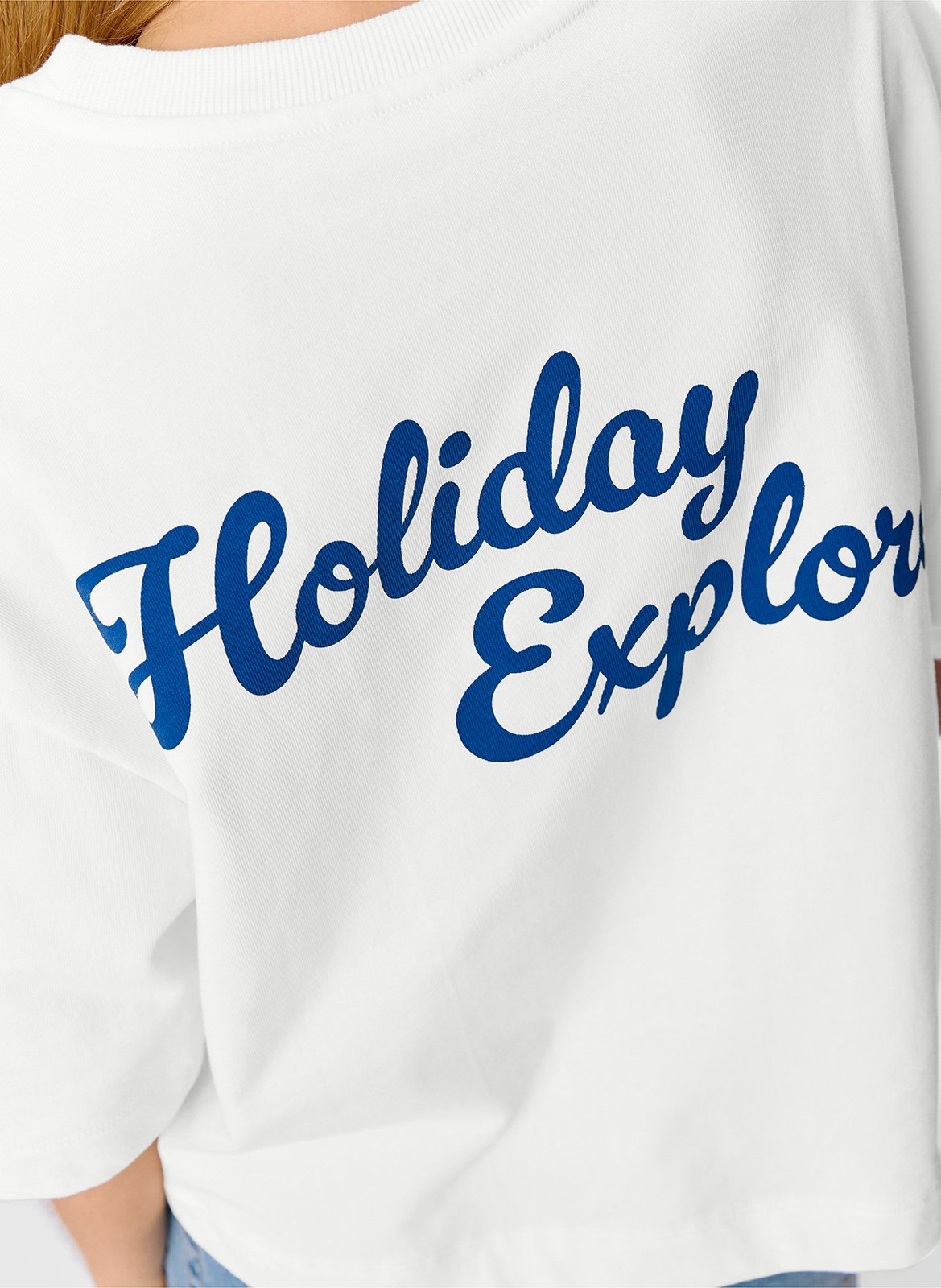 Oversized cotton blend t-shirt OBJECT Beige