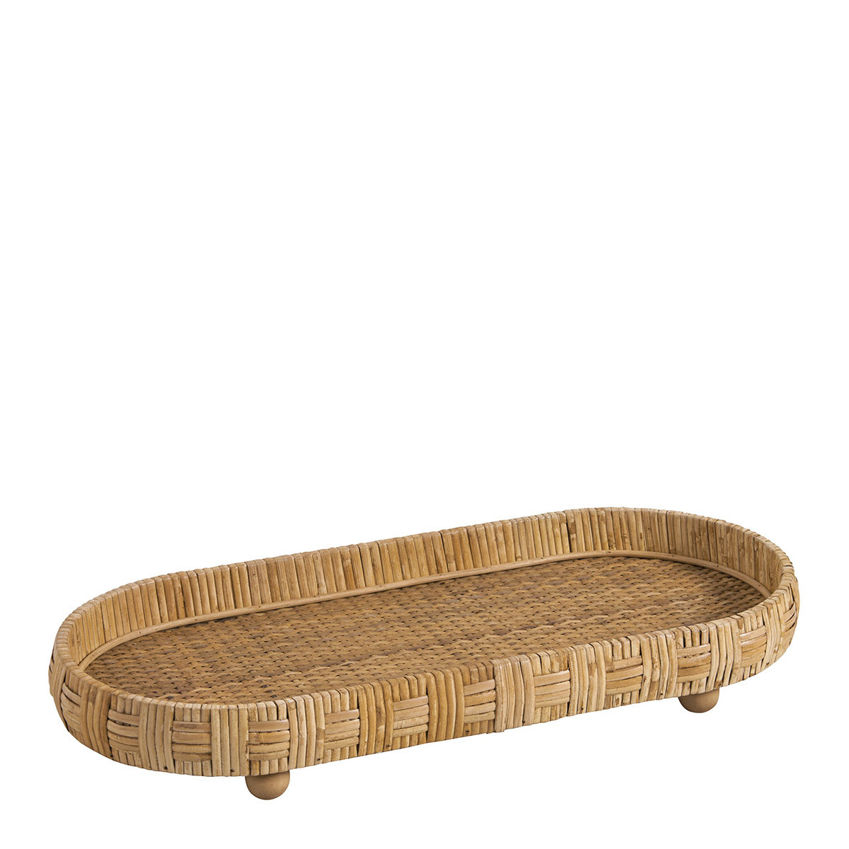 Set of 2 Elya rattan trays BLANC D'IVOIRE Beige
