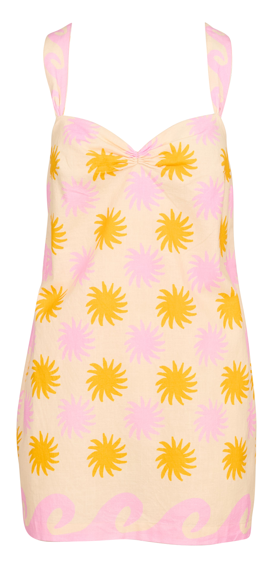 Robe courte à bretelles imprimée  SUNDRESS Beige