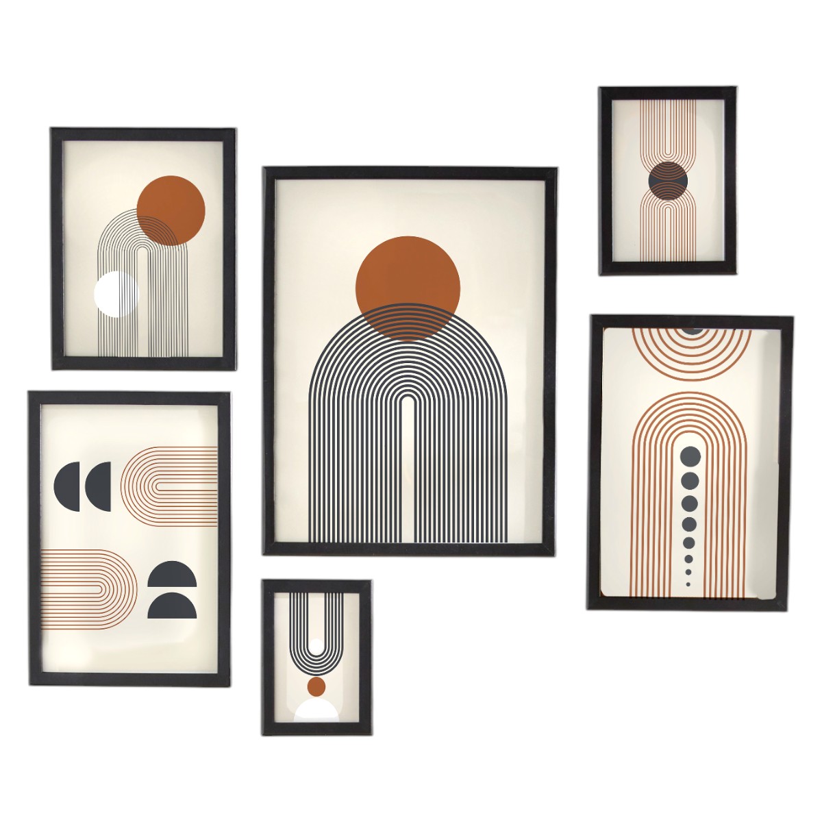 Lot de 6 cadres photos en bois FACTORY Noir