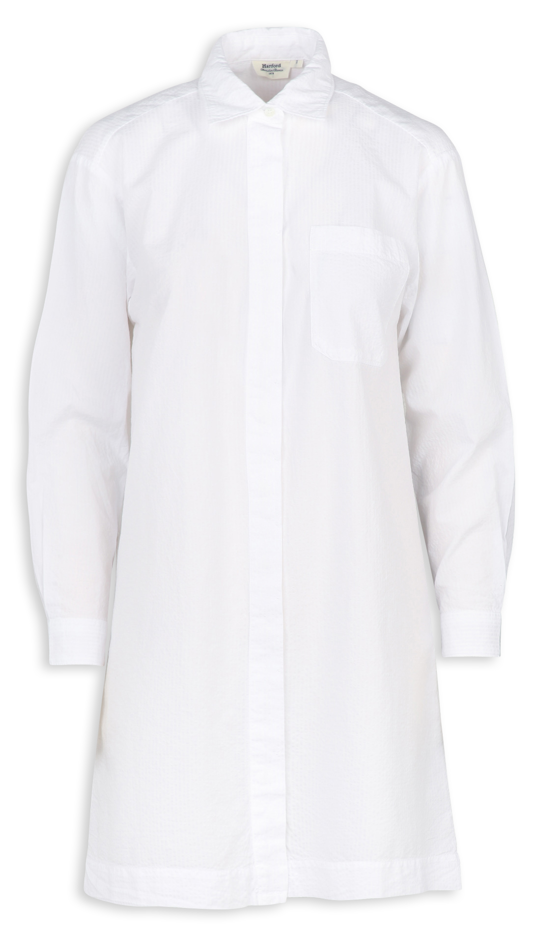 Kurzkleid aus Baumwoll-Mix HARTFORD Weiss