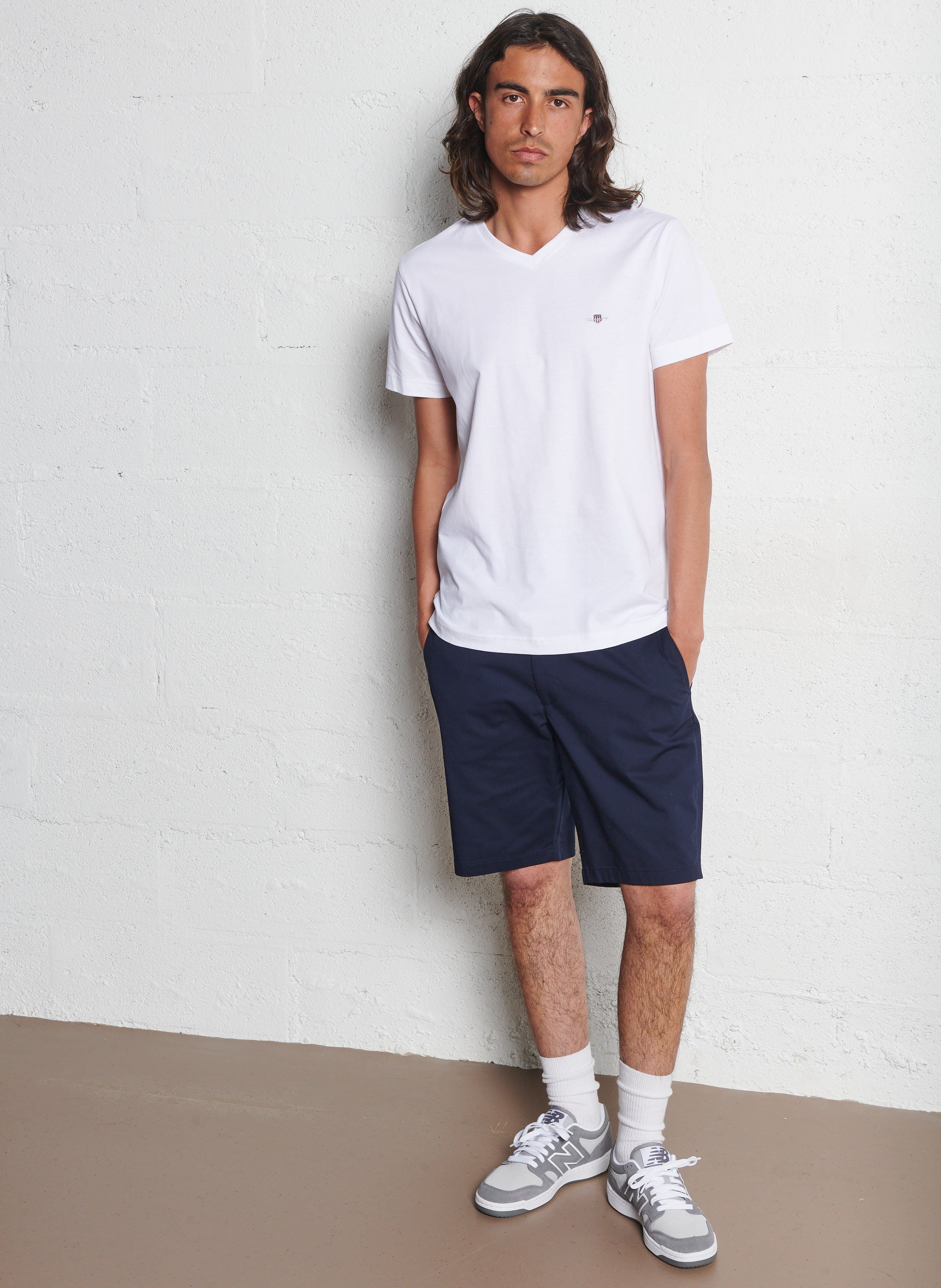 Straight cotton T-shirt GANT White