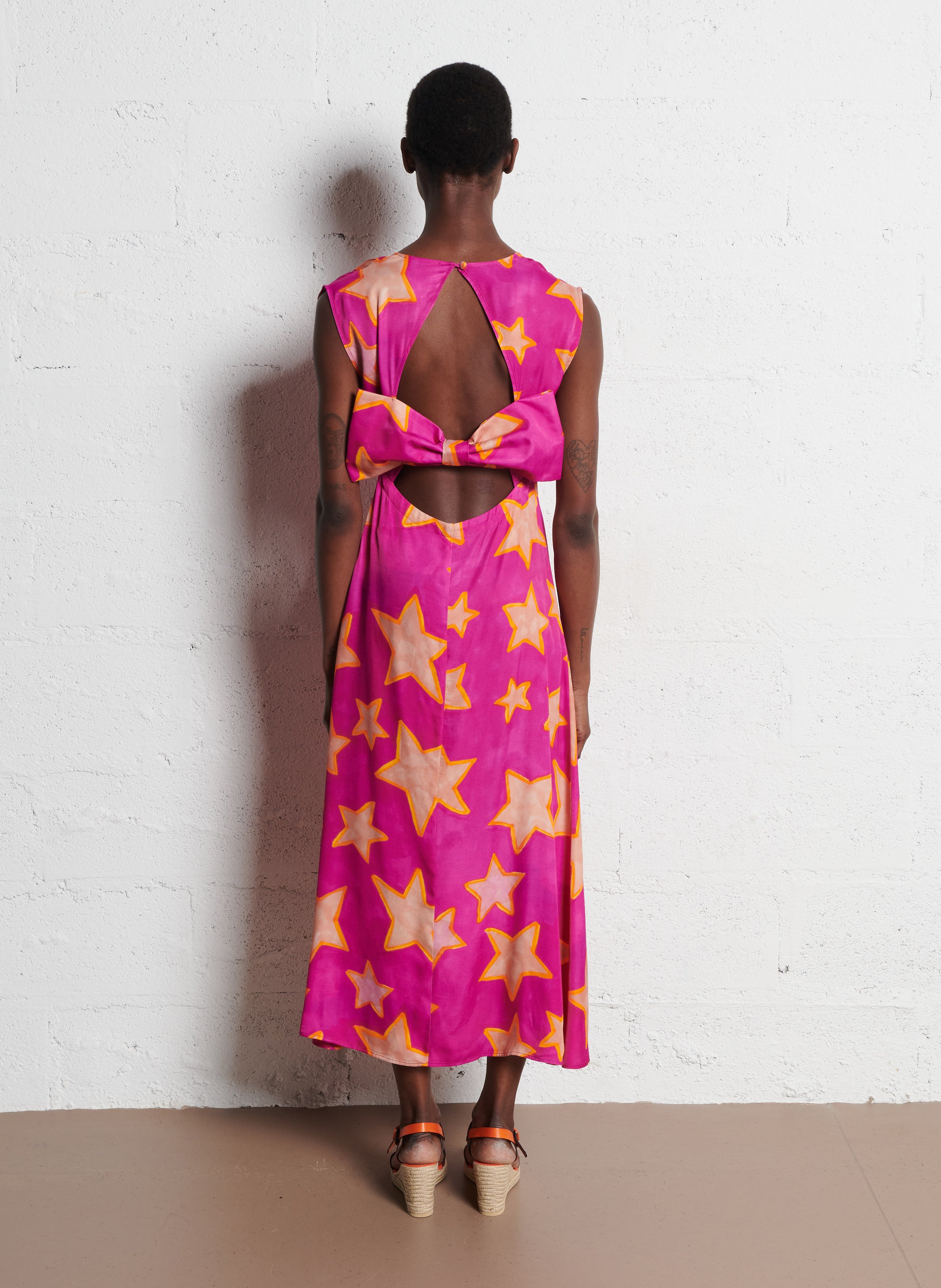 Straight V-neck dress ELISE CHALMIN Pink